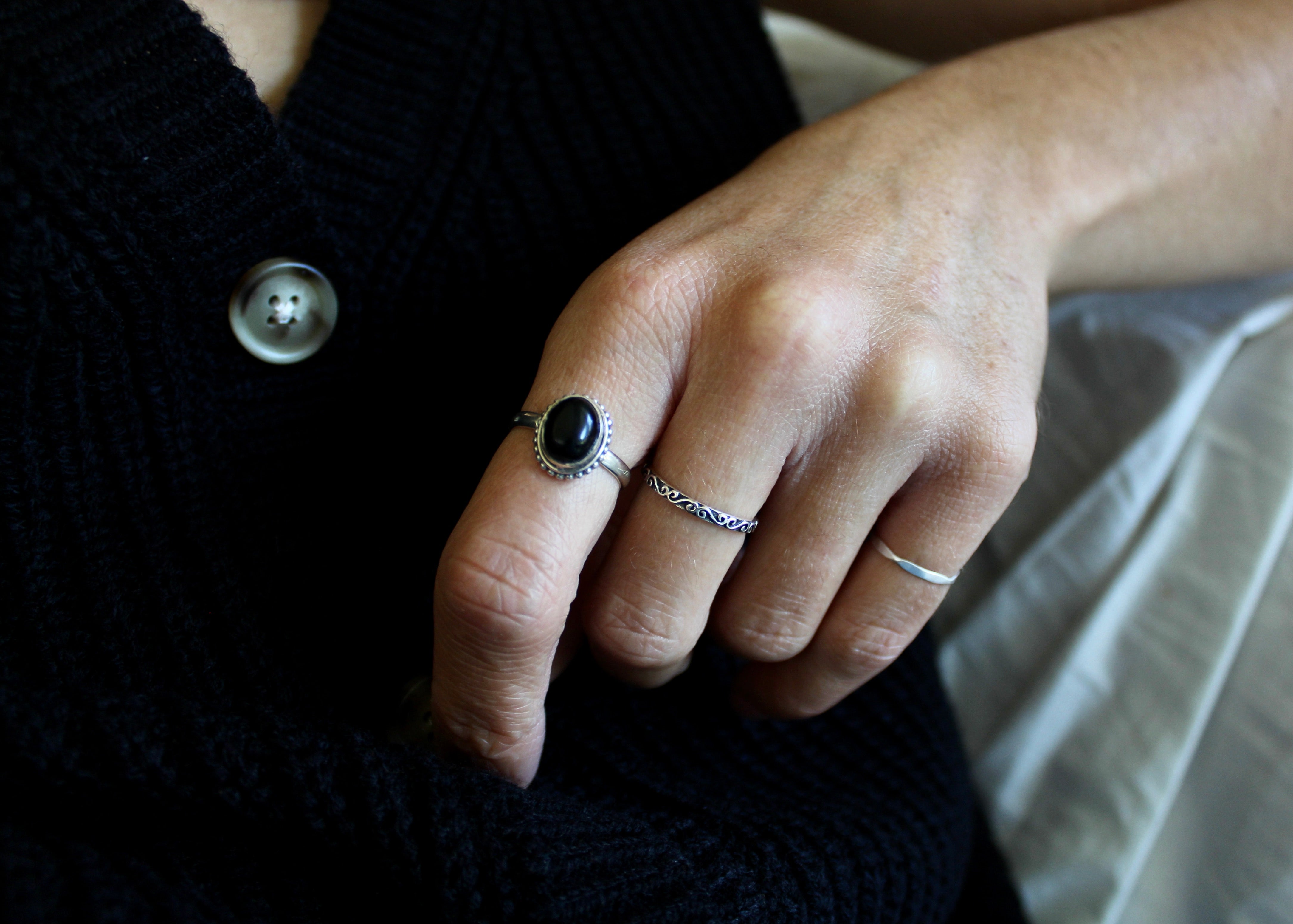 Onyx, pierre semi-précieuse.