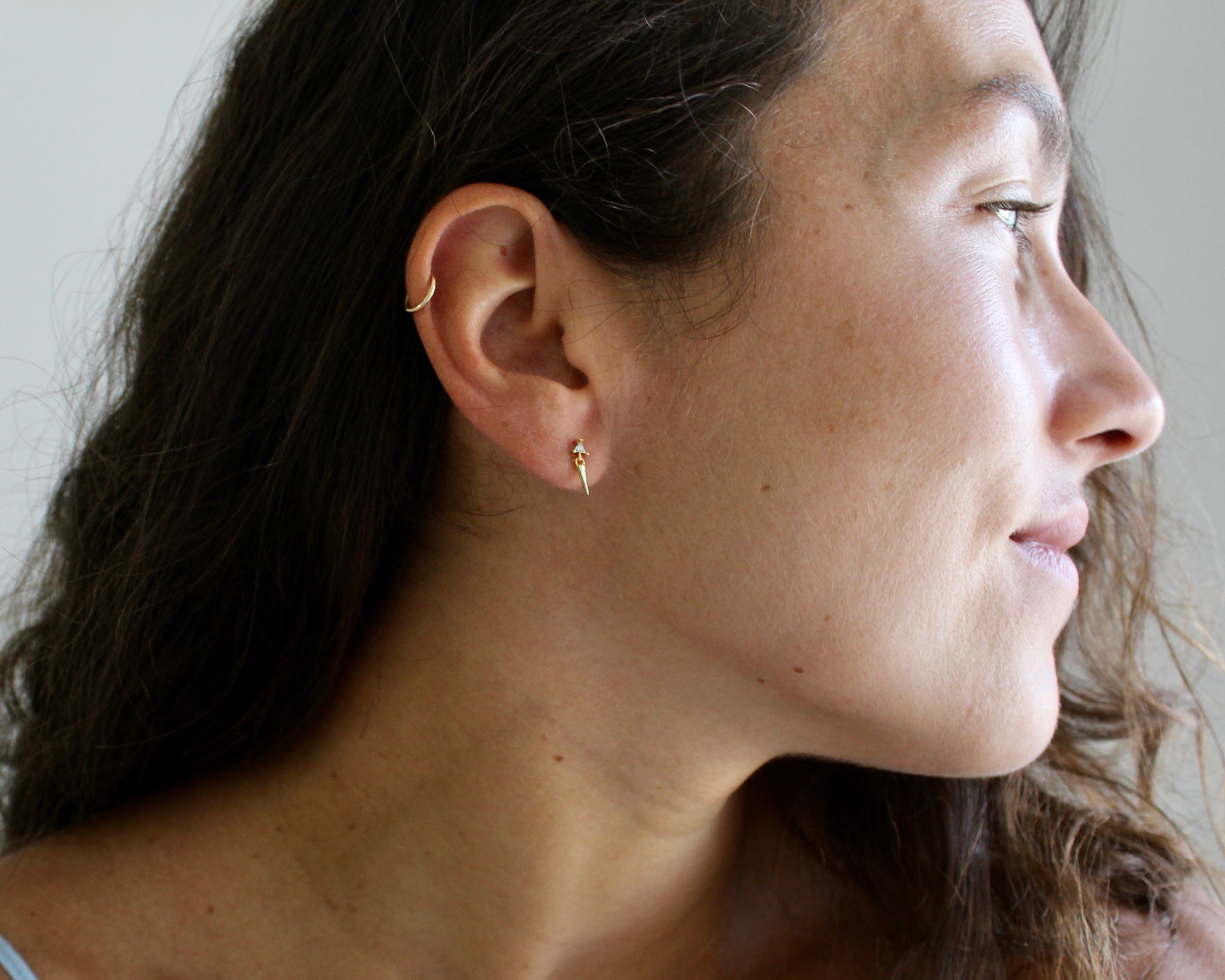 AZ, boucles d'oreilles  or vermeil. Argent sterling plaqué or.