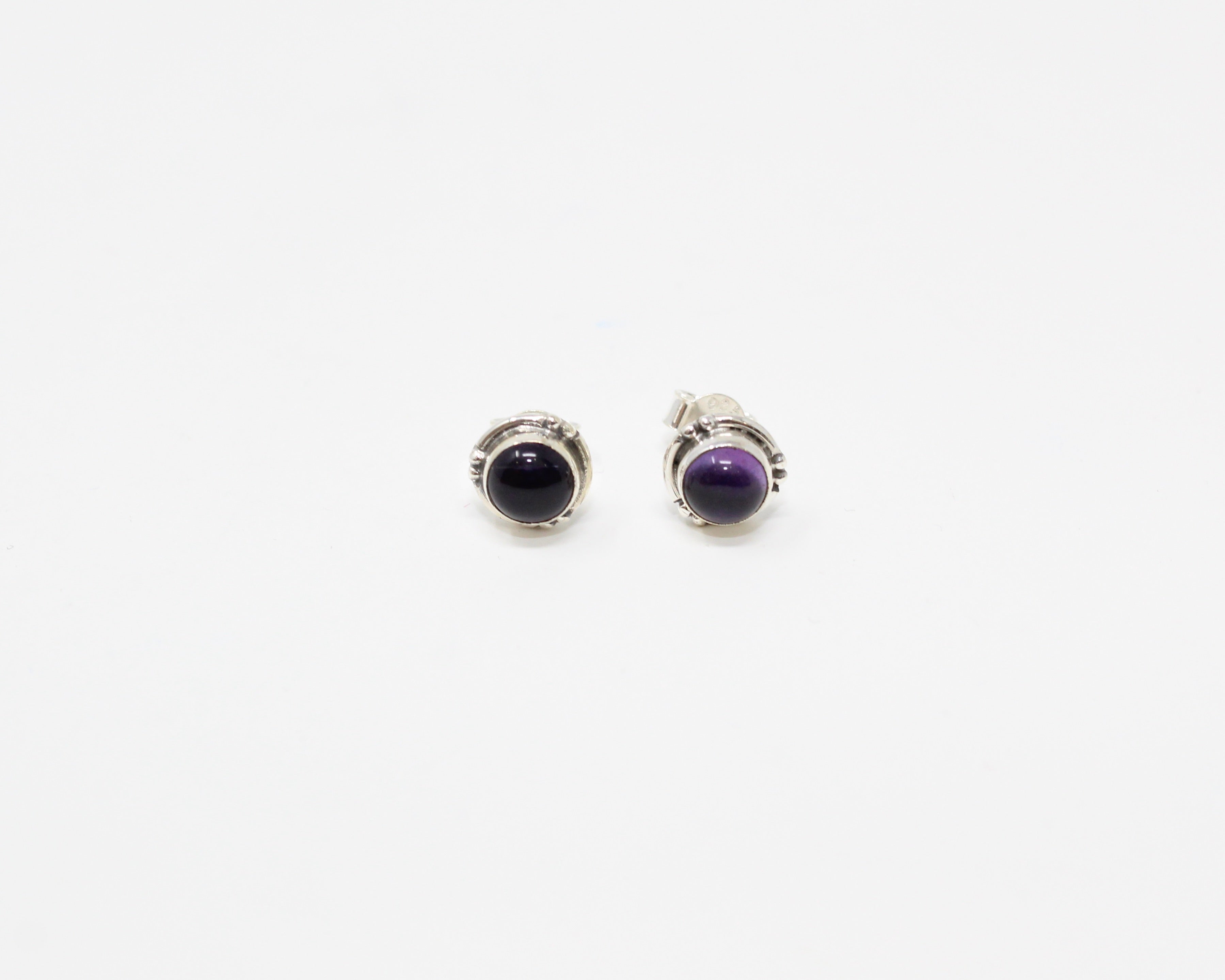 GRACE, boucles d'oreilles, argent sterling et pierre semi-précieuse, améthyste.