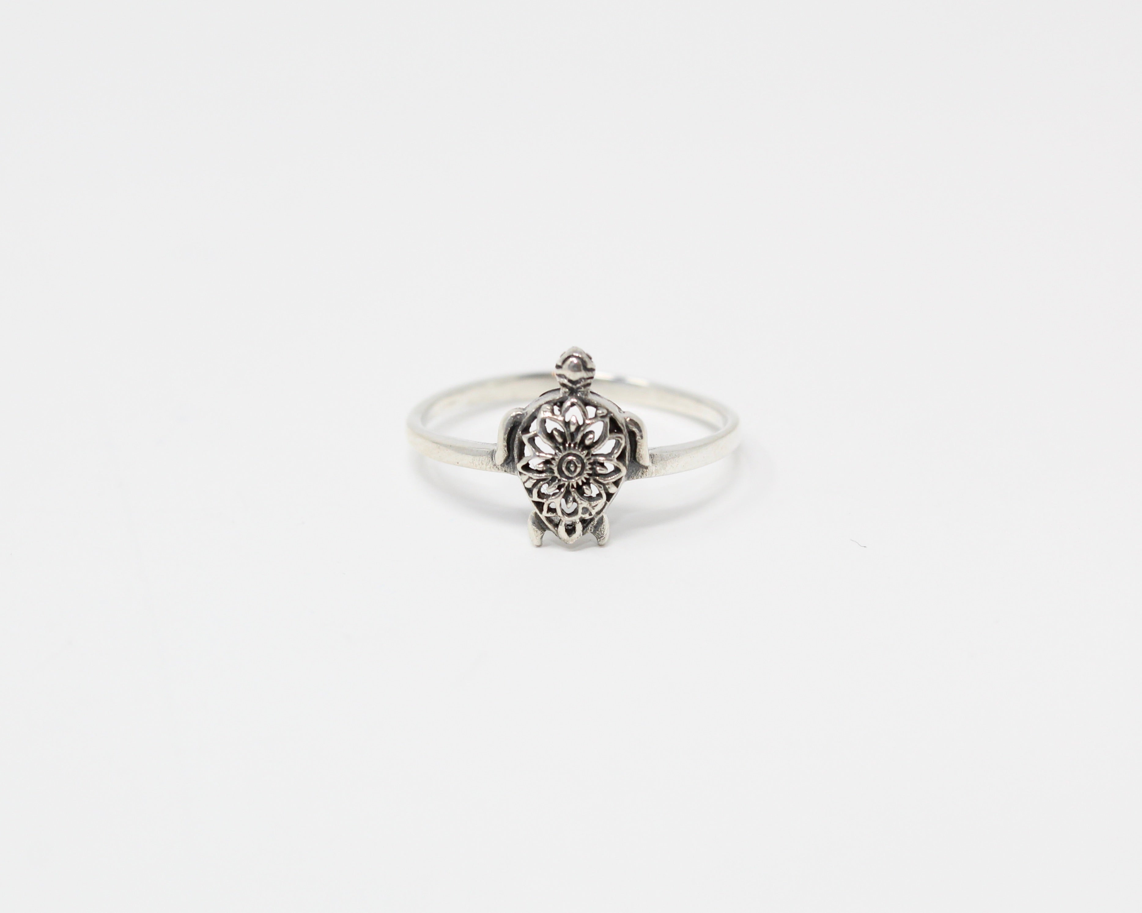 TORTUE, bague argent sterling.