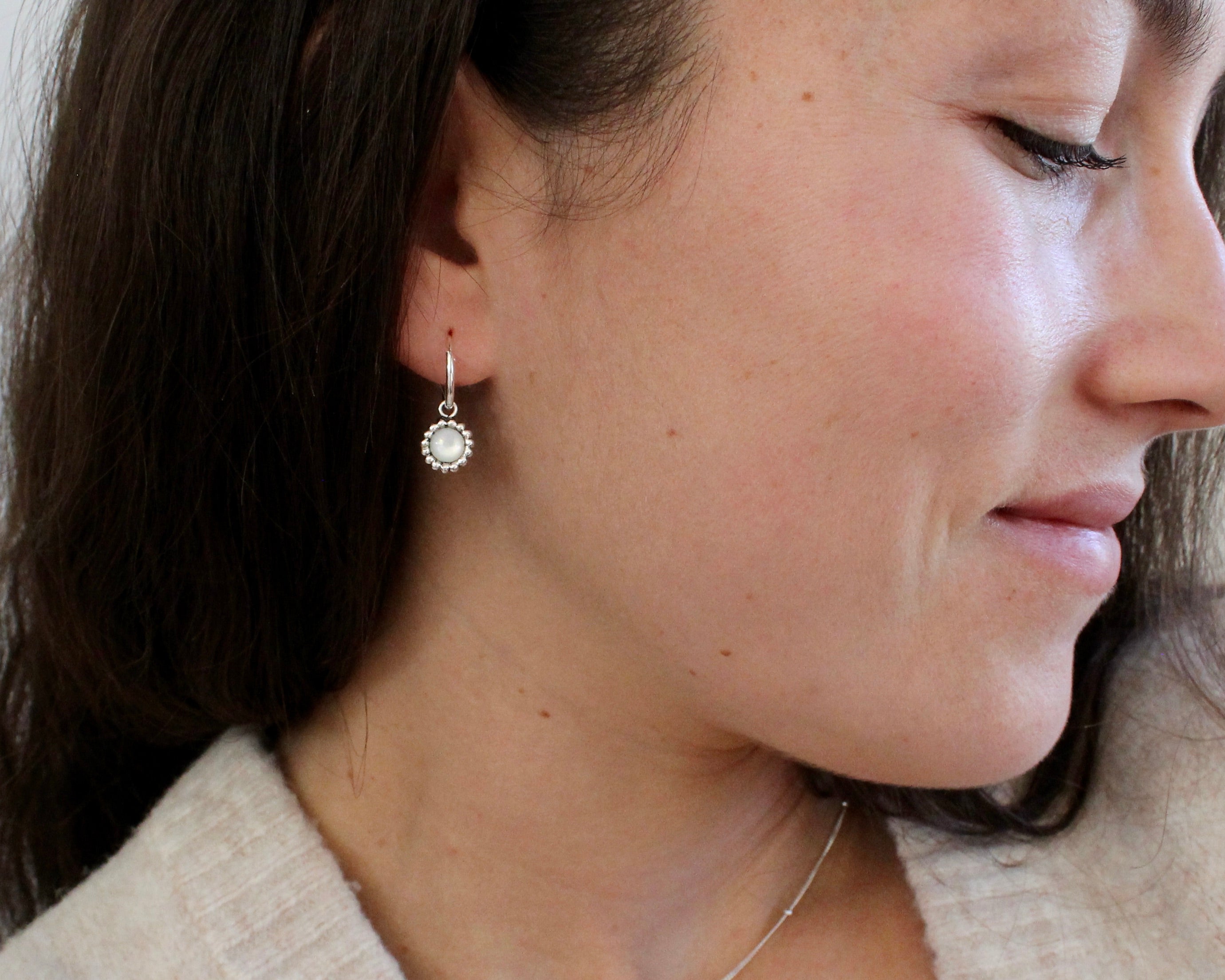 FLEURI, boucle d'oreille argent sterling.