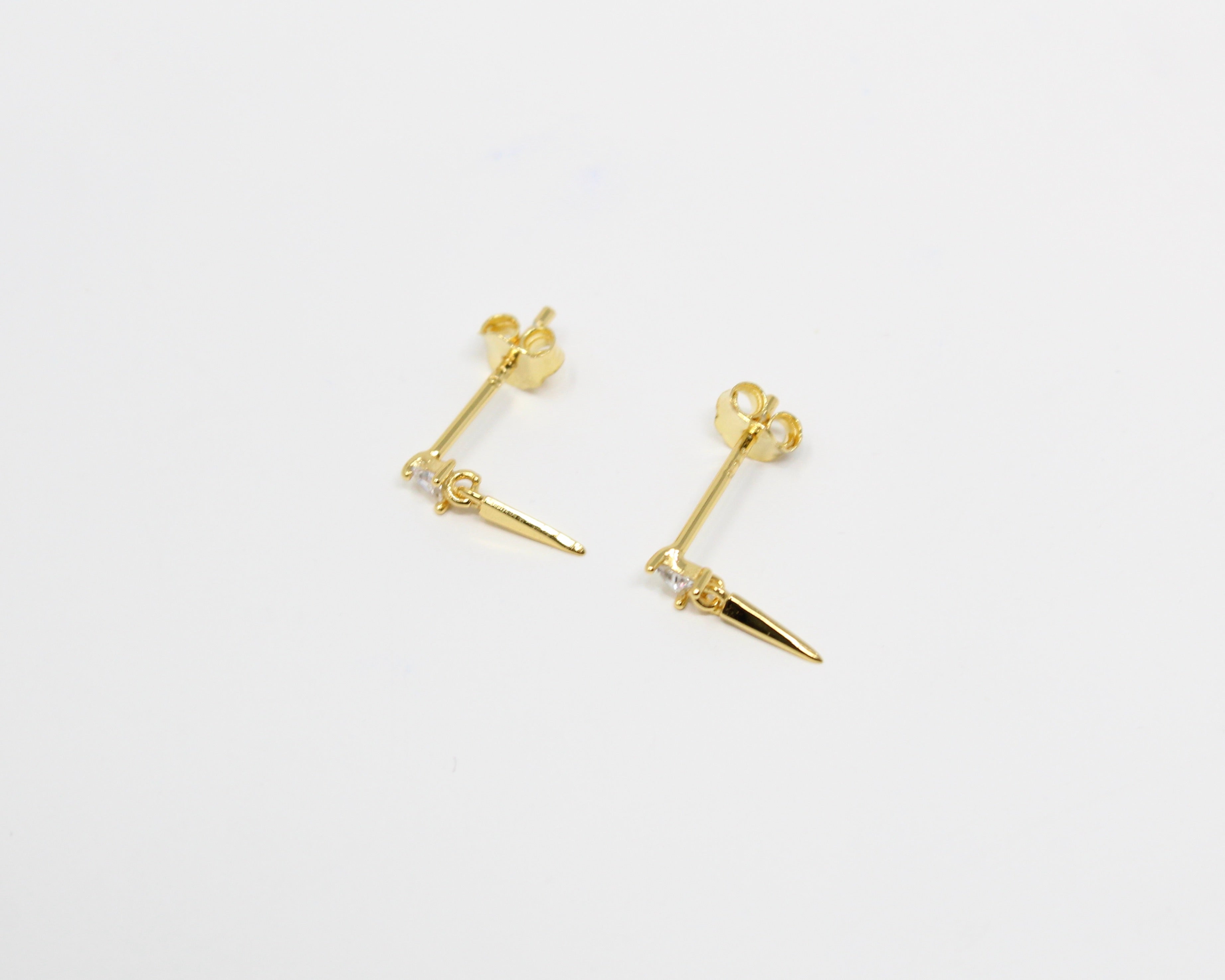 AZ, boucles d'oreilles  or vermeil. Argent sterling plaqué or.