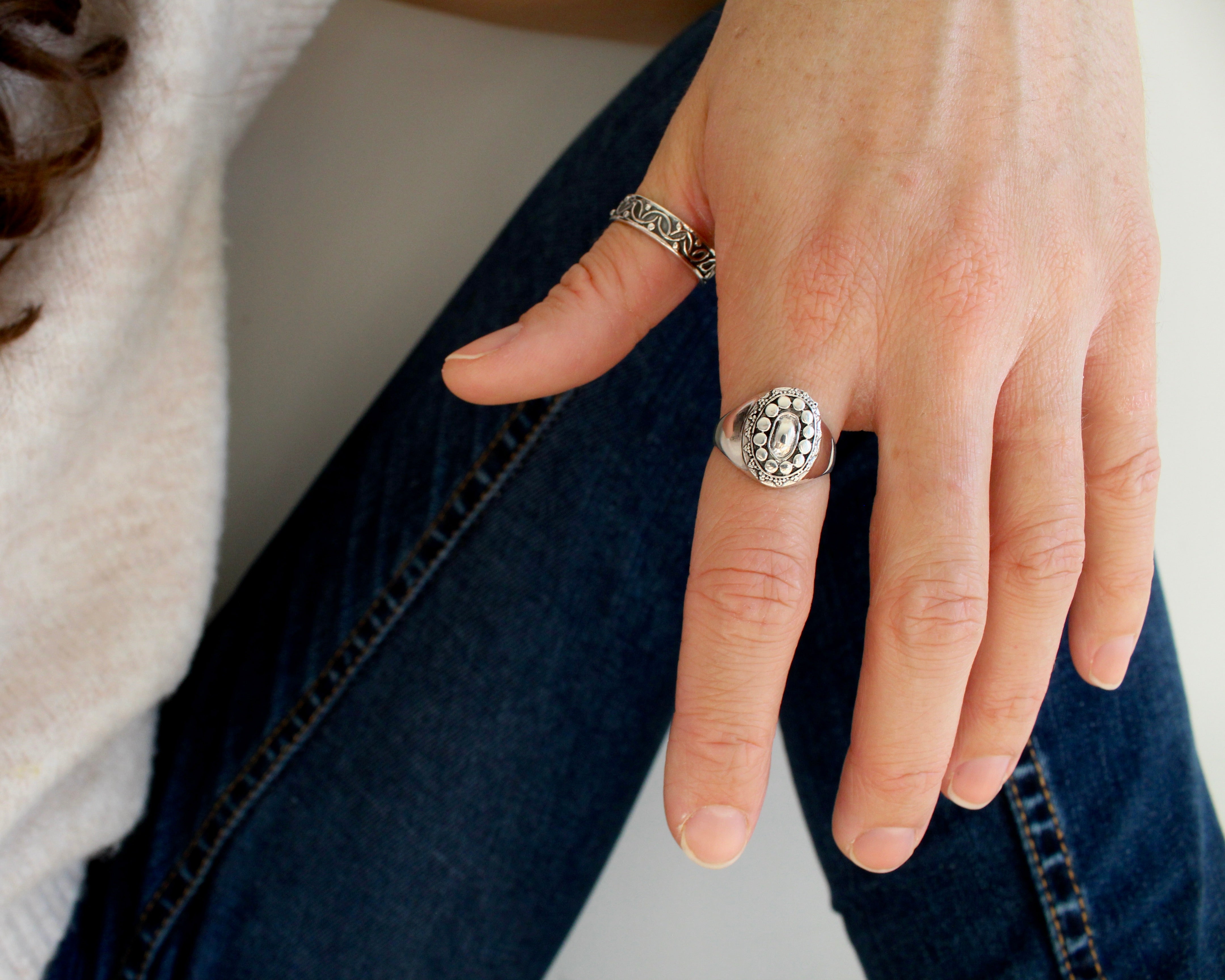 KALOUM, bague argent sterling.