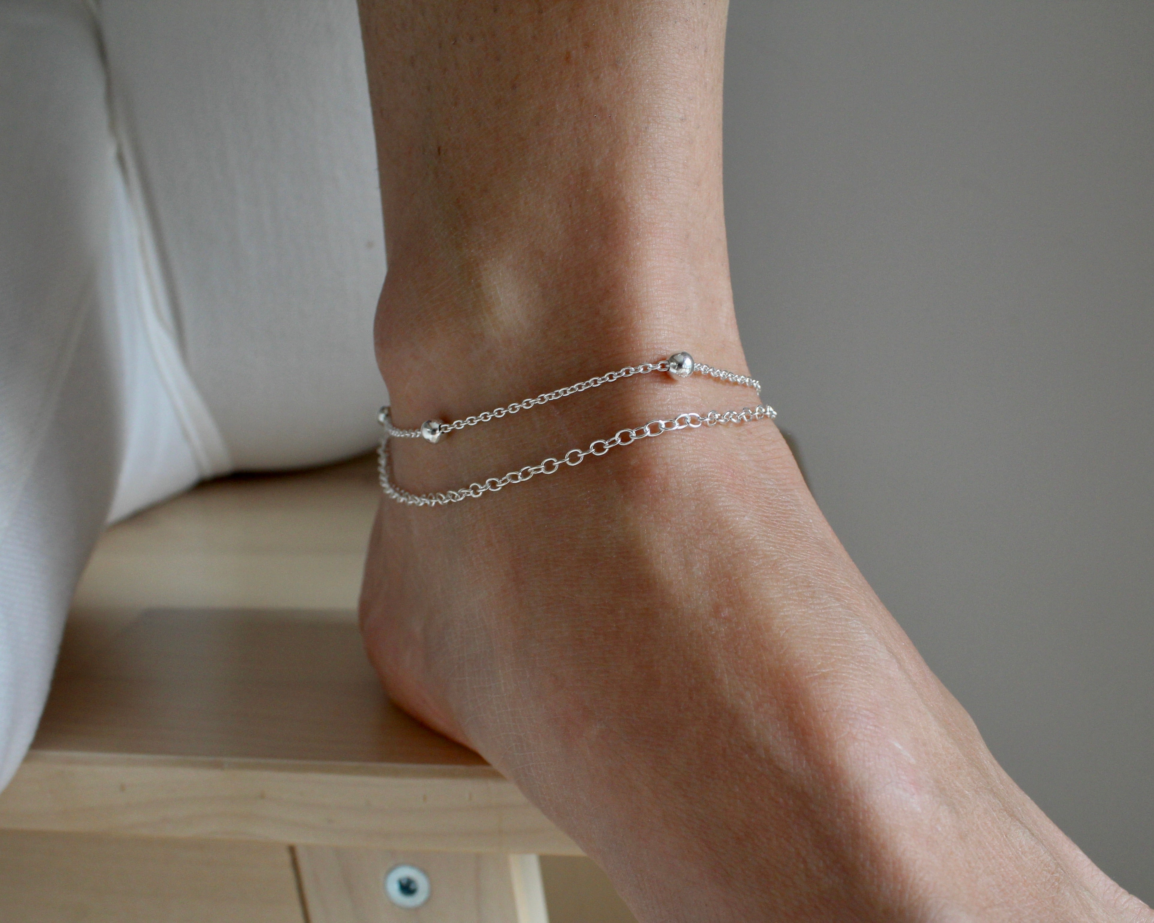 LUMIÈRE, bracelet de cheville, argent sterling.