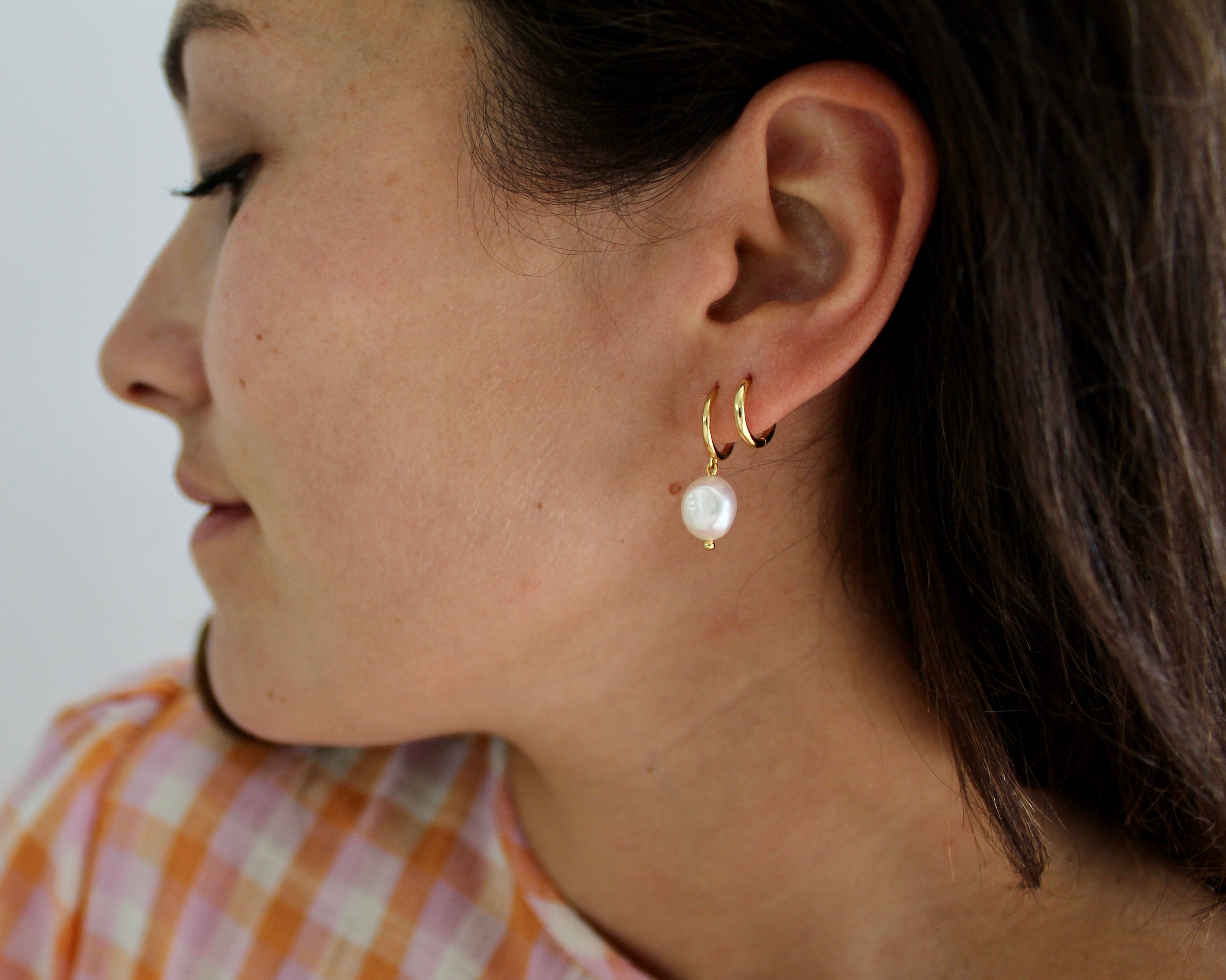 PERLA, boucle d'oreille or vermeil.