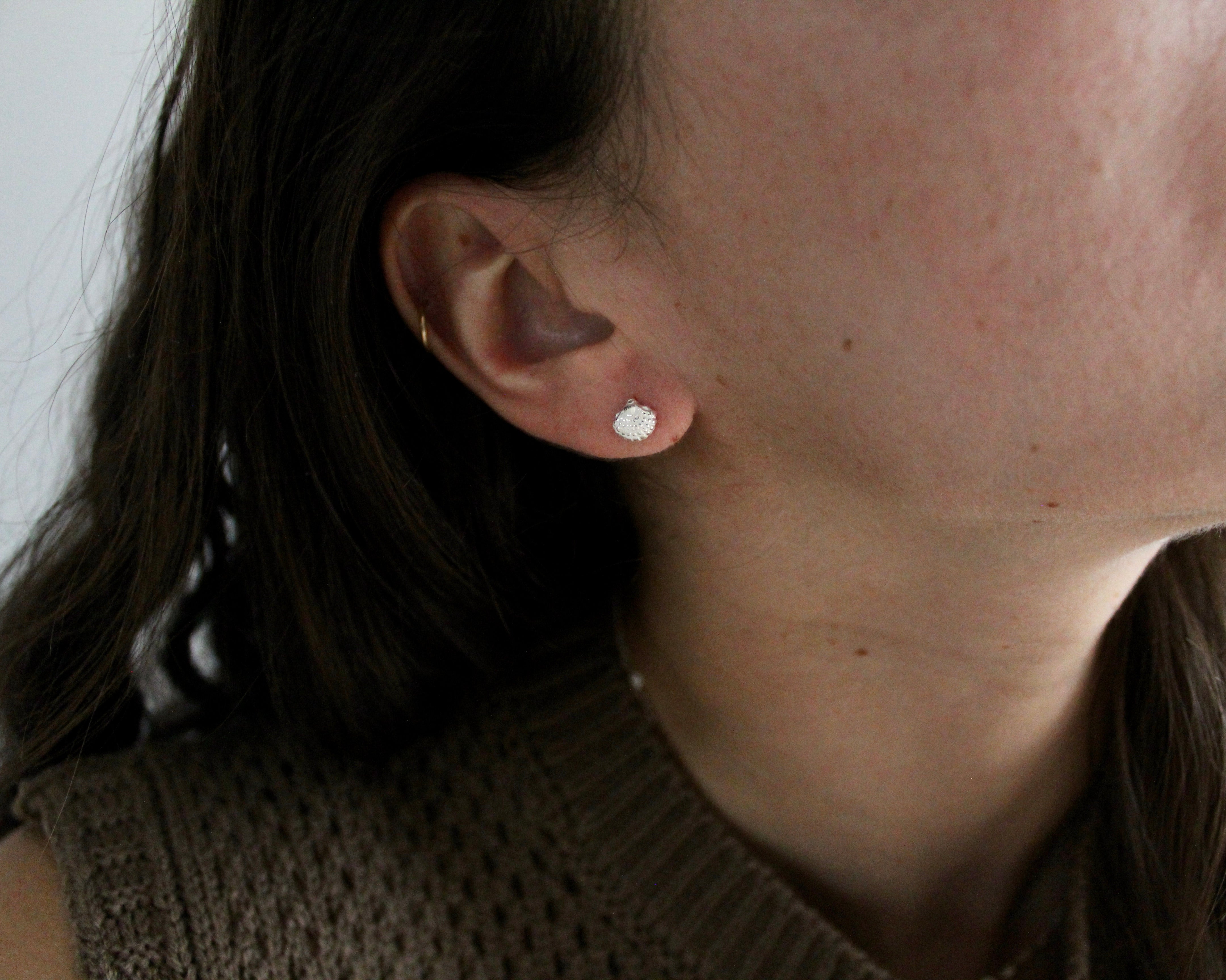 COQUE, boucles d'oreilles argent sterling.