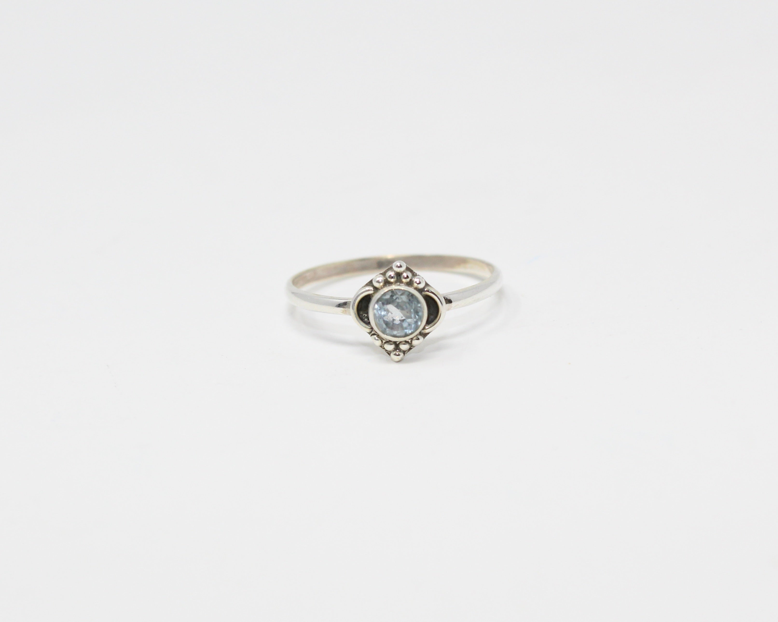 PAIX, bague argent sterling et pierre semi-précieuse, aigue-marine.