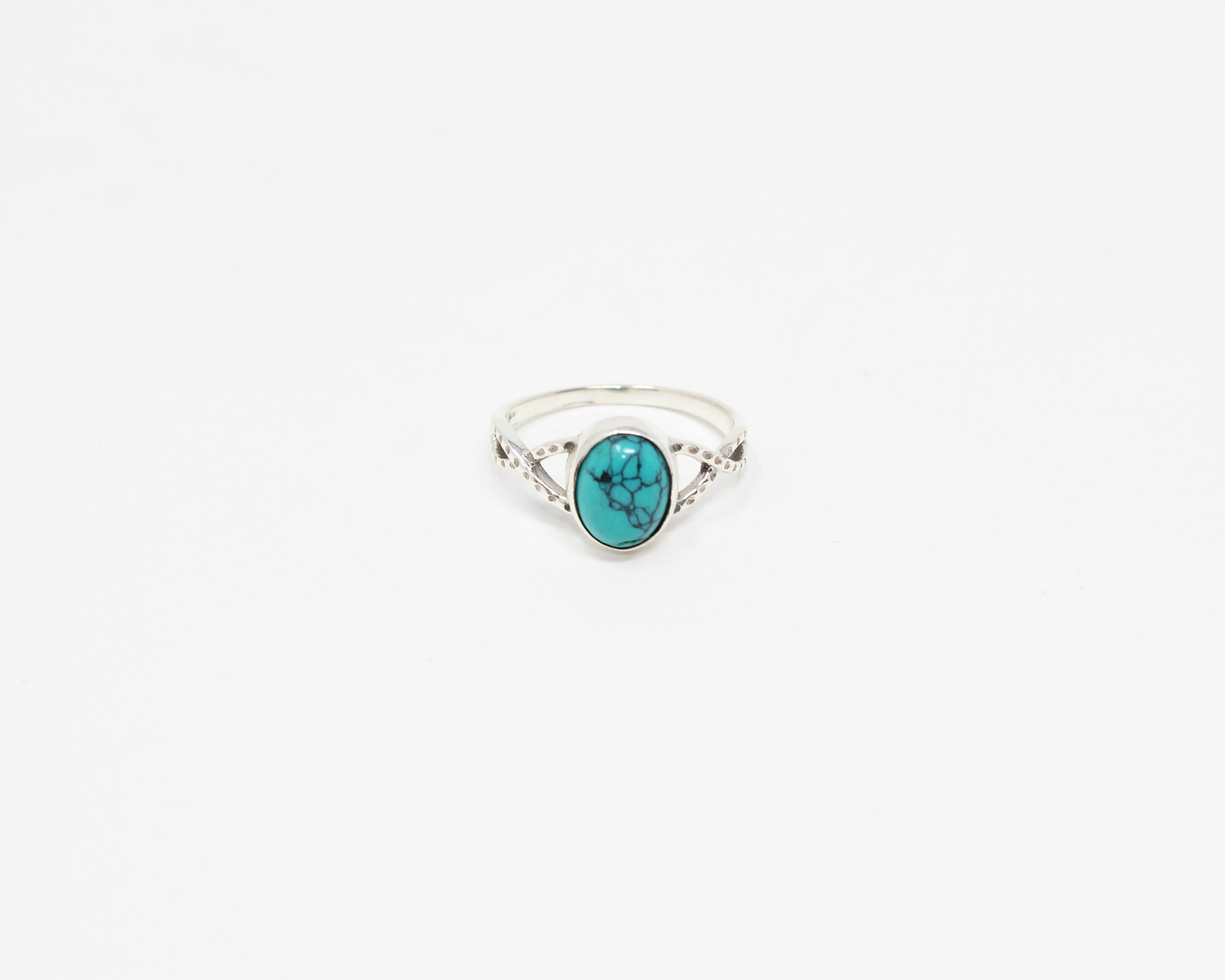 NOBLE, bague argent sterling & pierre semi-précieuse, turquoise.