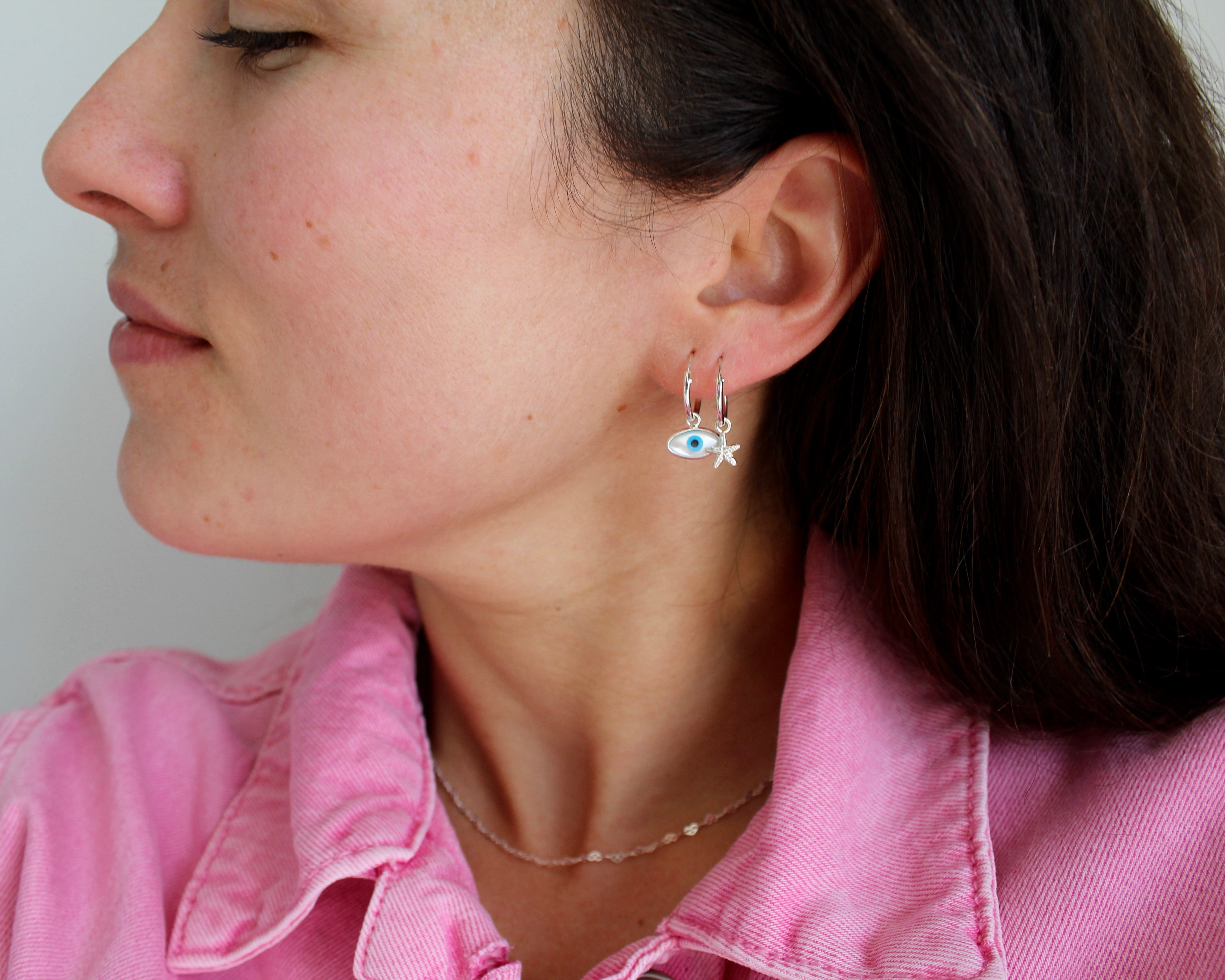 ASTÉRIE, boucle d'oreille argent sterling.