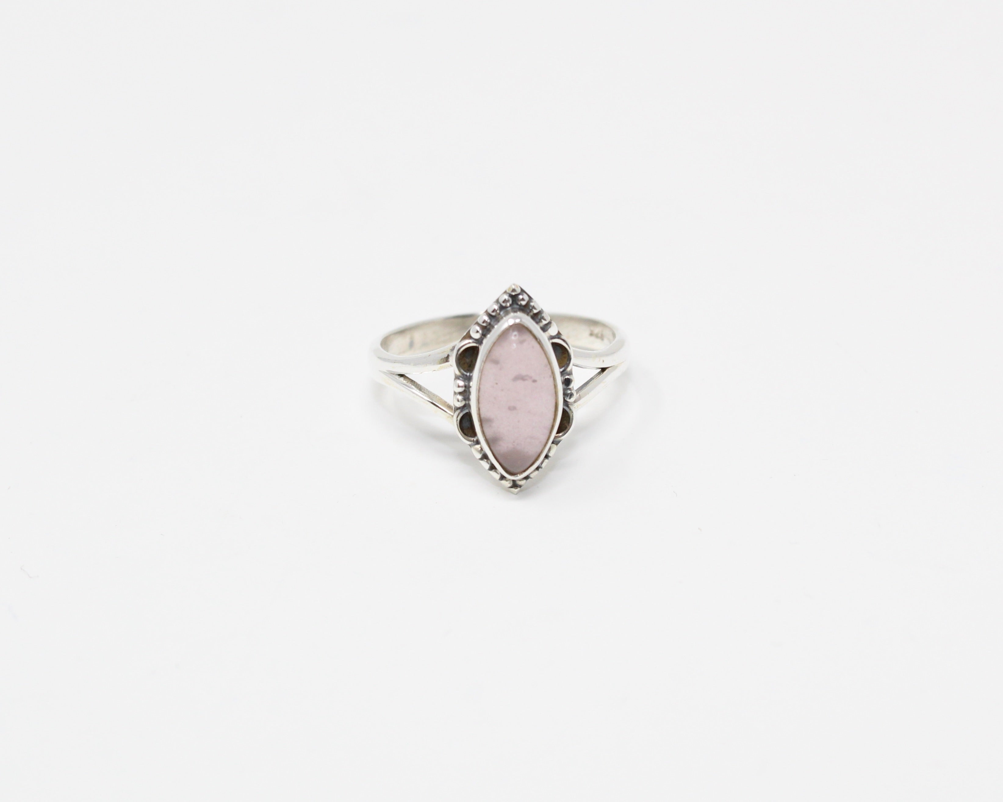 PERSÉVÉRANCE, bague argent sterling et pierre semi-précieuse, quartz rose.