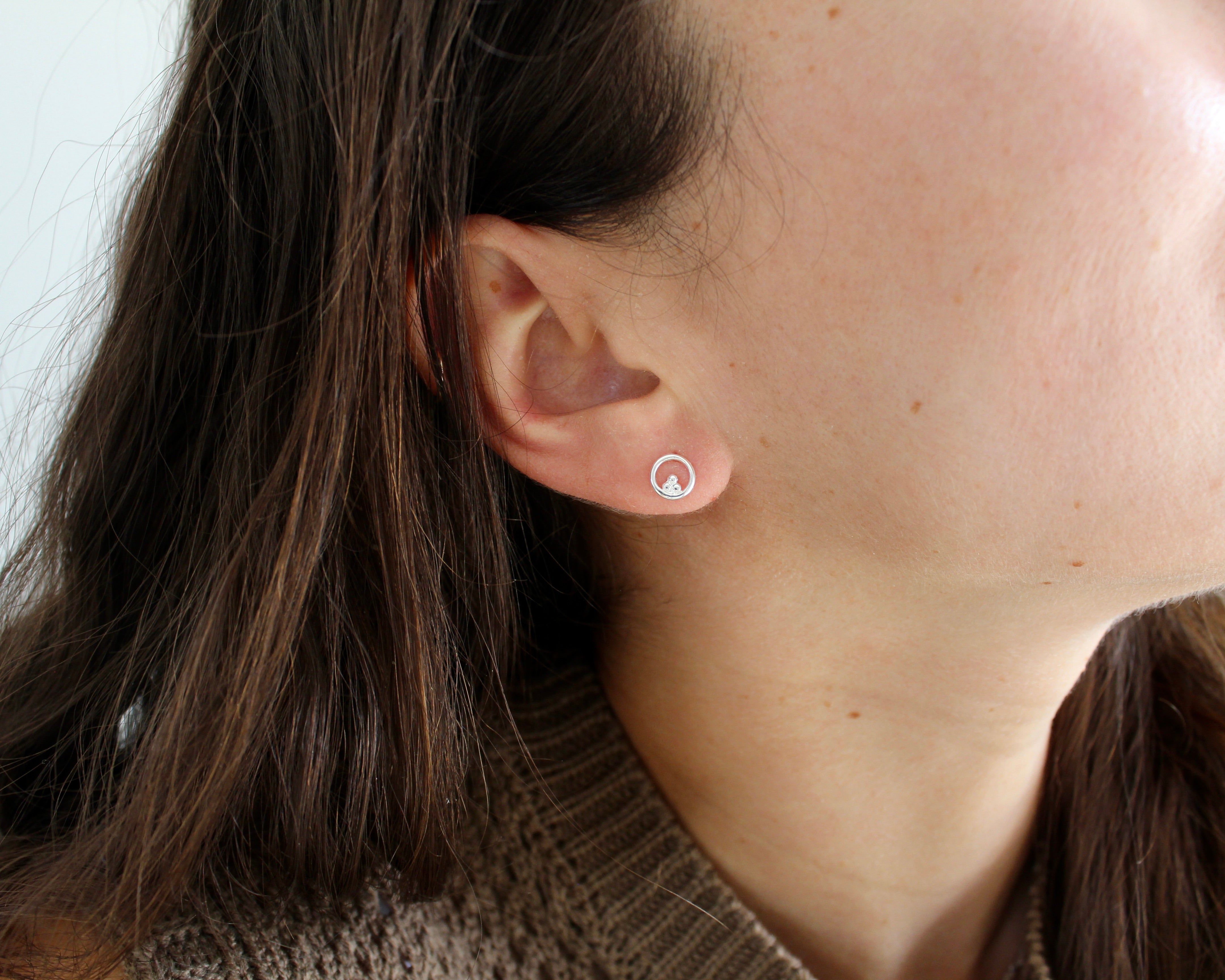 KHUM, boucles d'oreilles argent sterling.