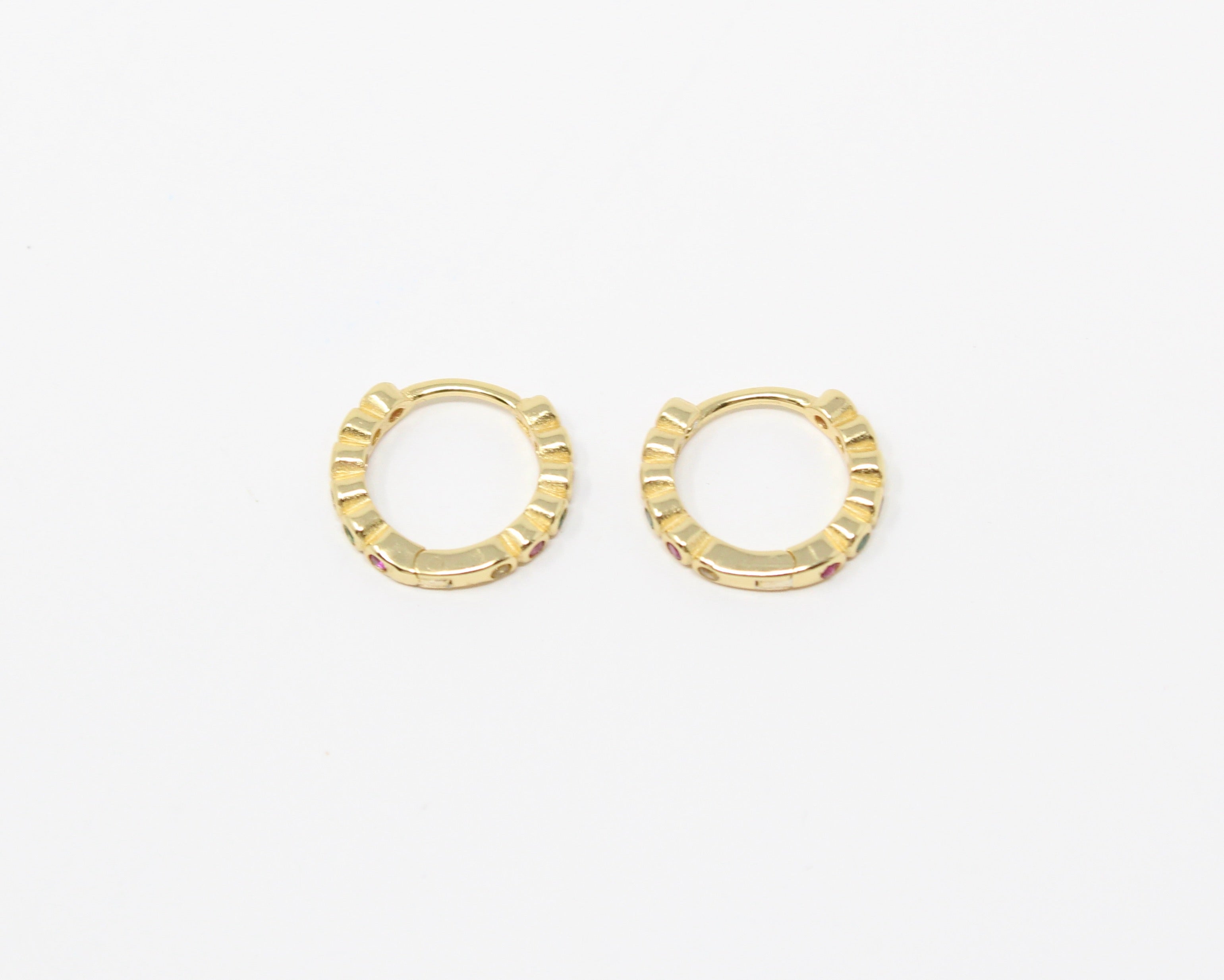 BRONZ, boucles d'oreilles, or vermeil.