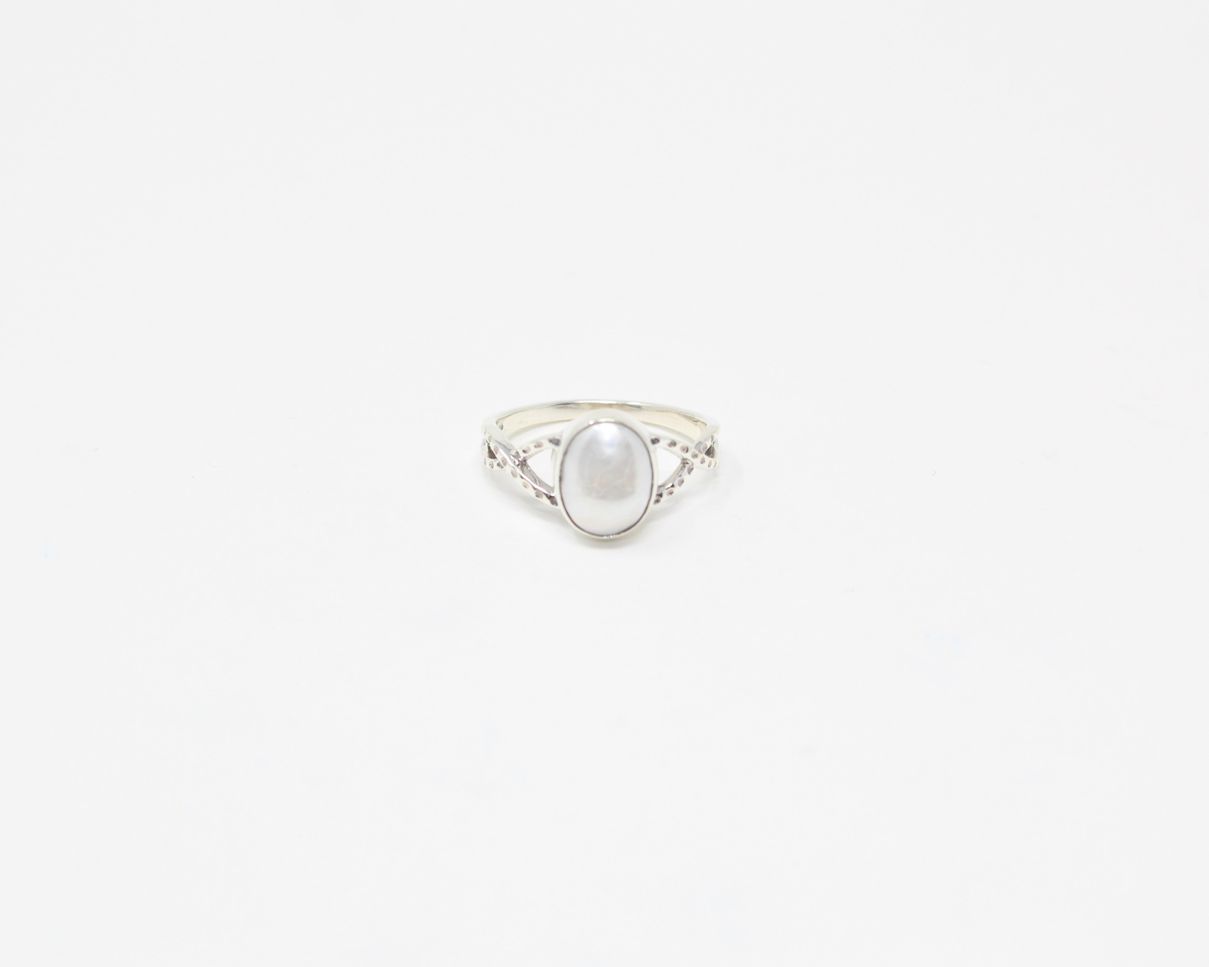 NOBLE, bague argent sterling & pierre semi-précieuse, perle.