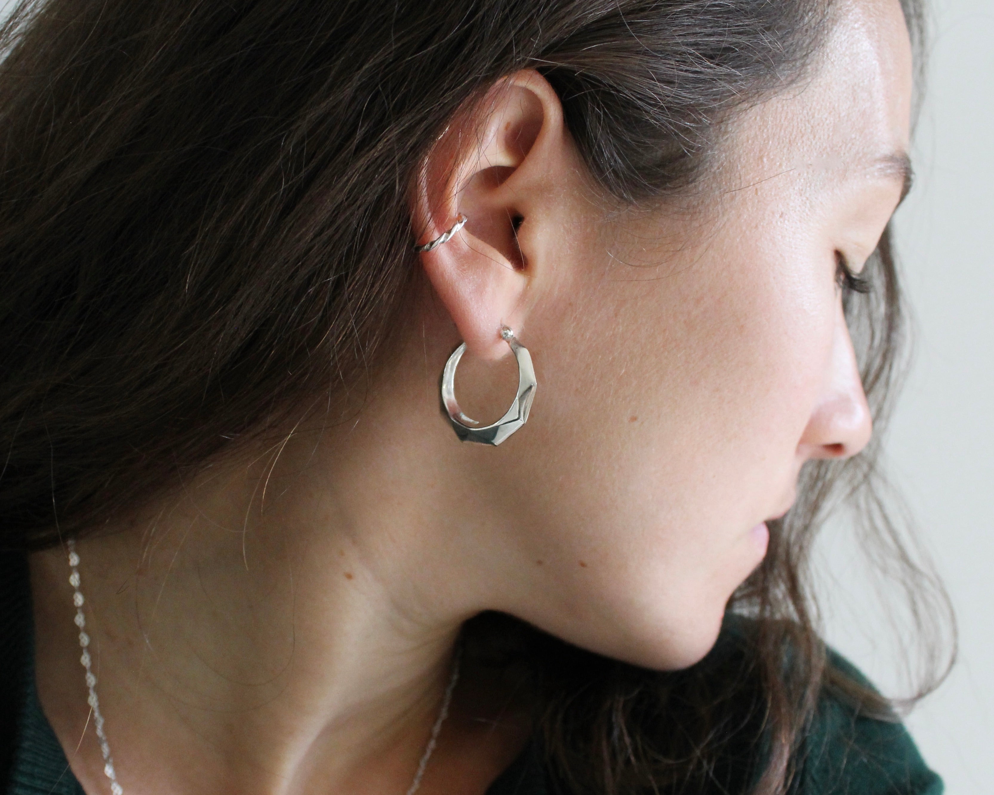 ÉCLIPSE, anneaux, boucles d'oreilles, argent sterling.