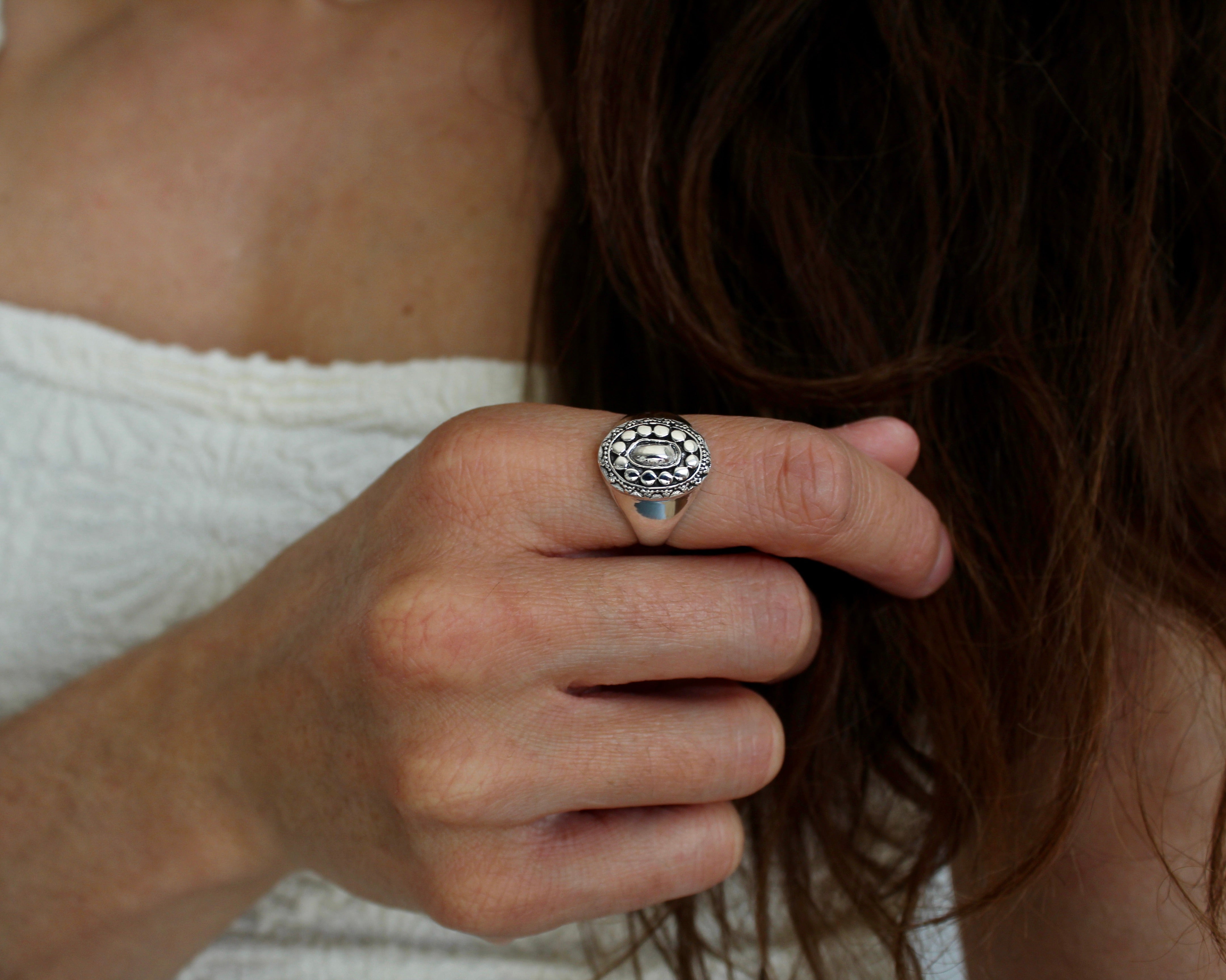 KALOUM, bague argent sterling.