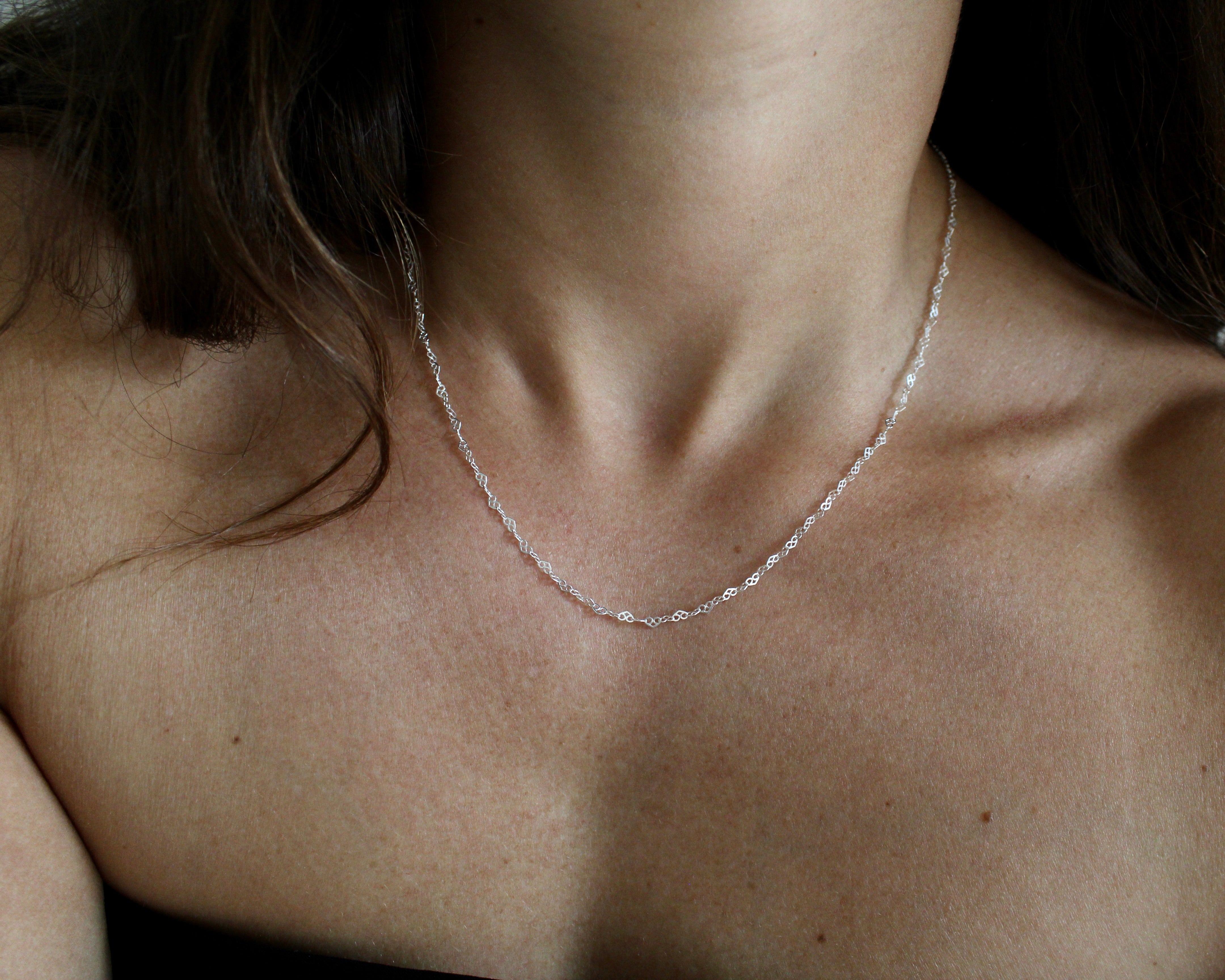 COEUR, chaine argent sterling.