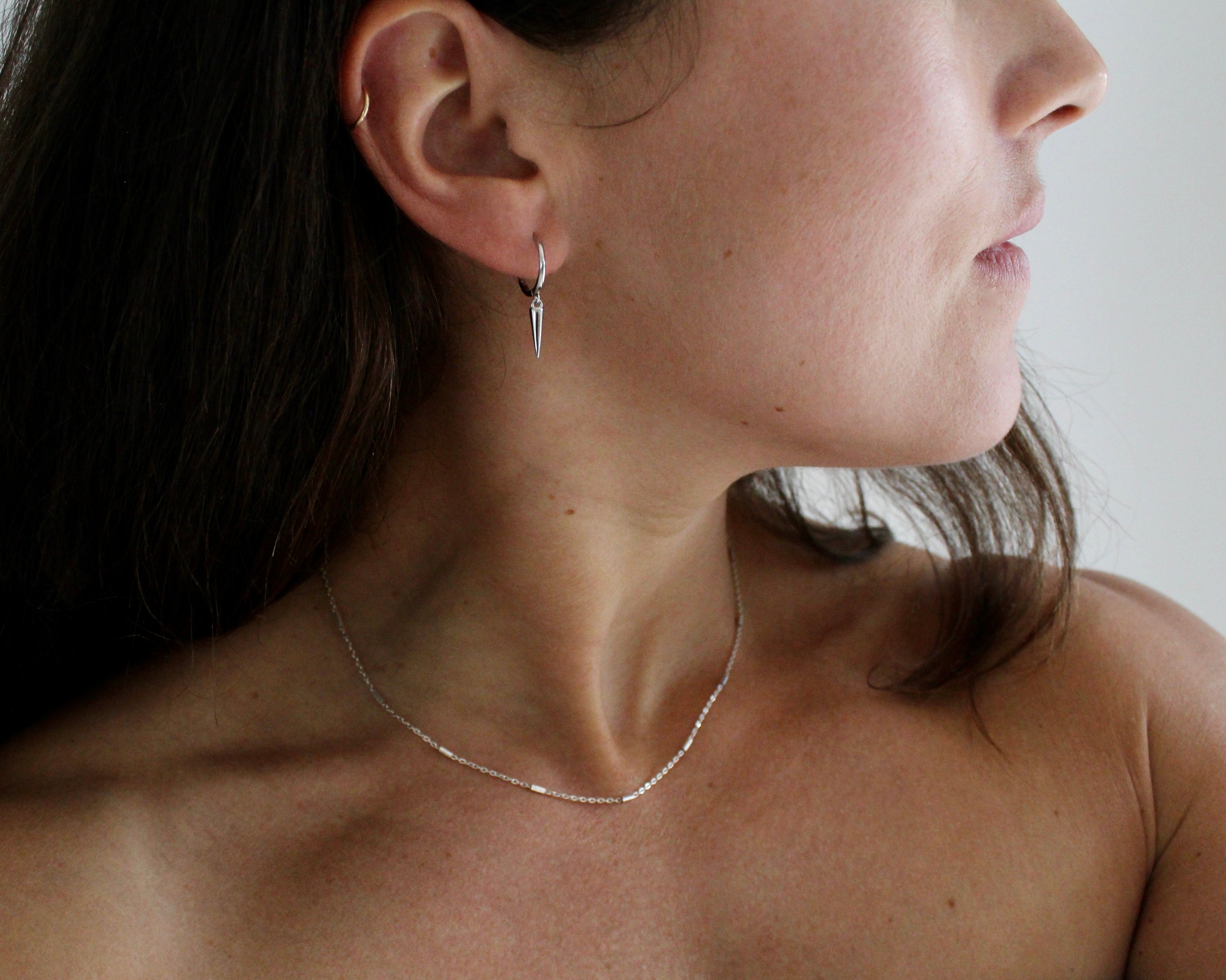 Karine, boucle d'oreille argent sterling.