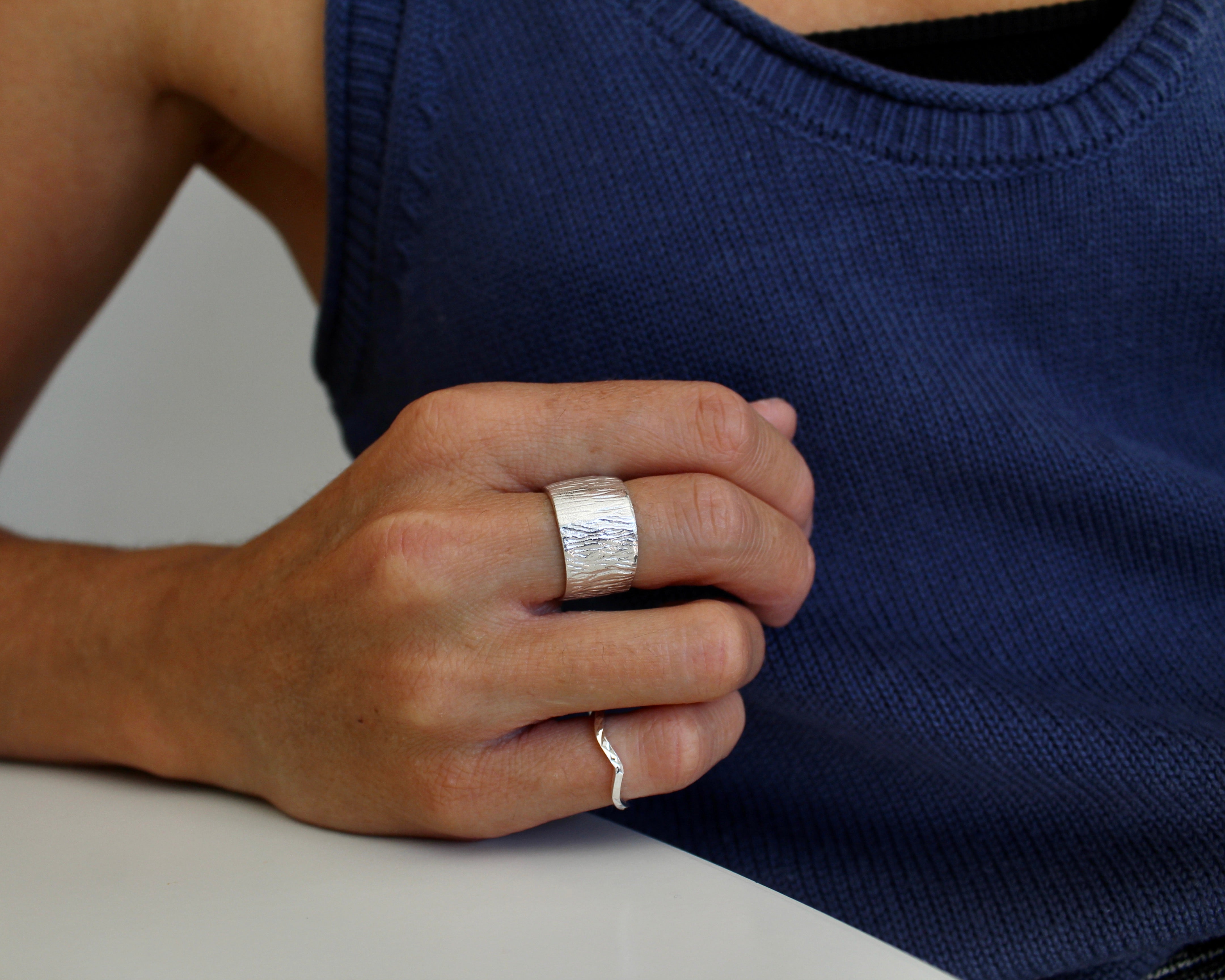 ASTRO, bague argent sterling.