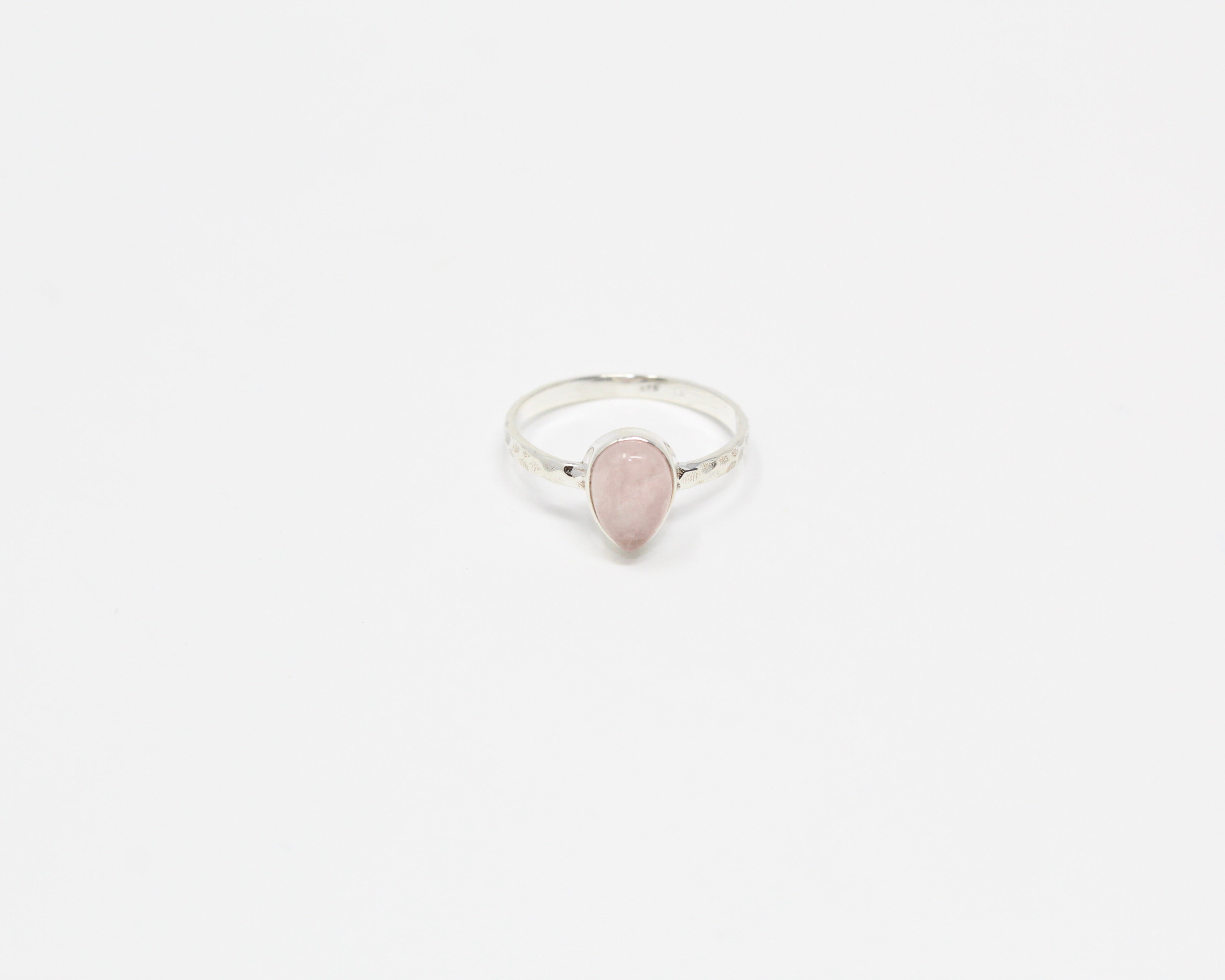 RADIEUSE, bague argent sterling, quartz rose.