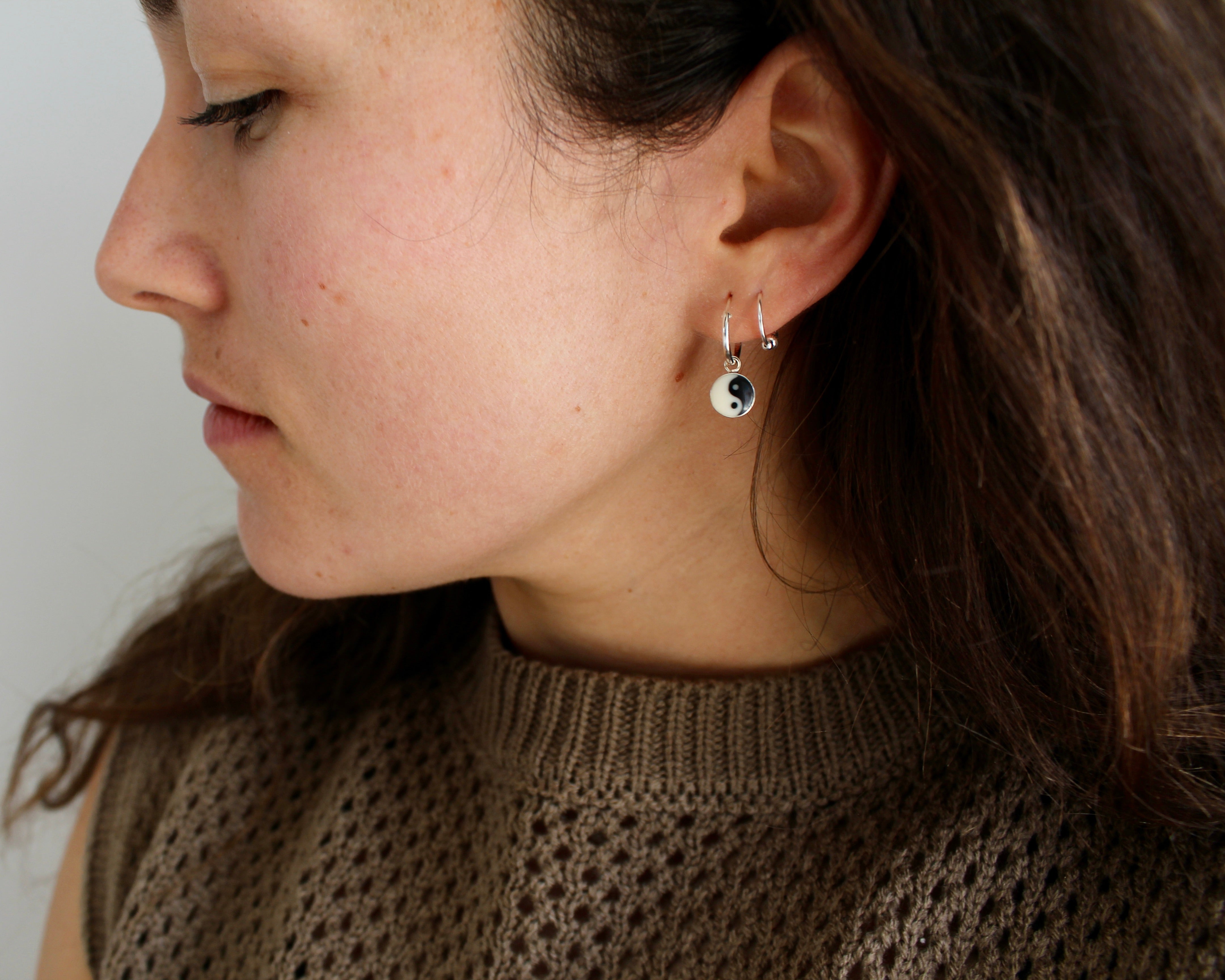 YANG, boucle d'oreille argent sterling.