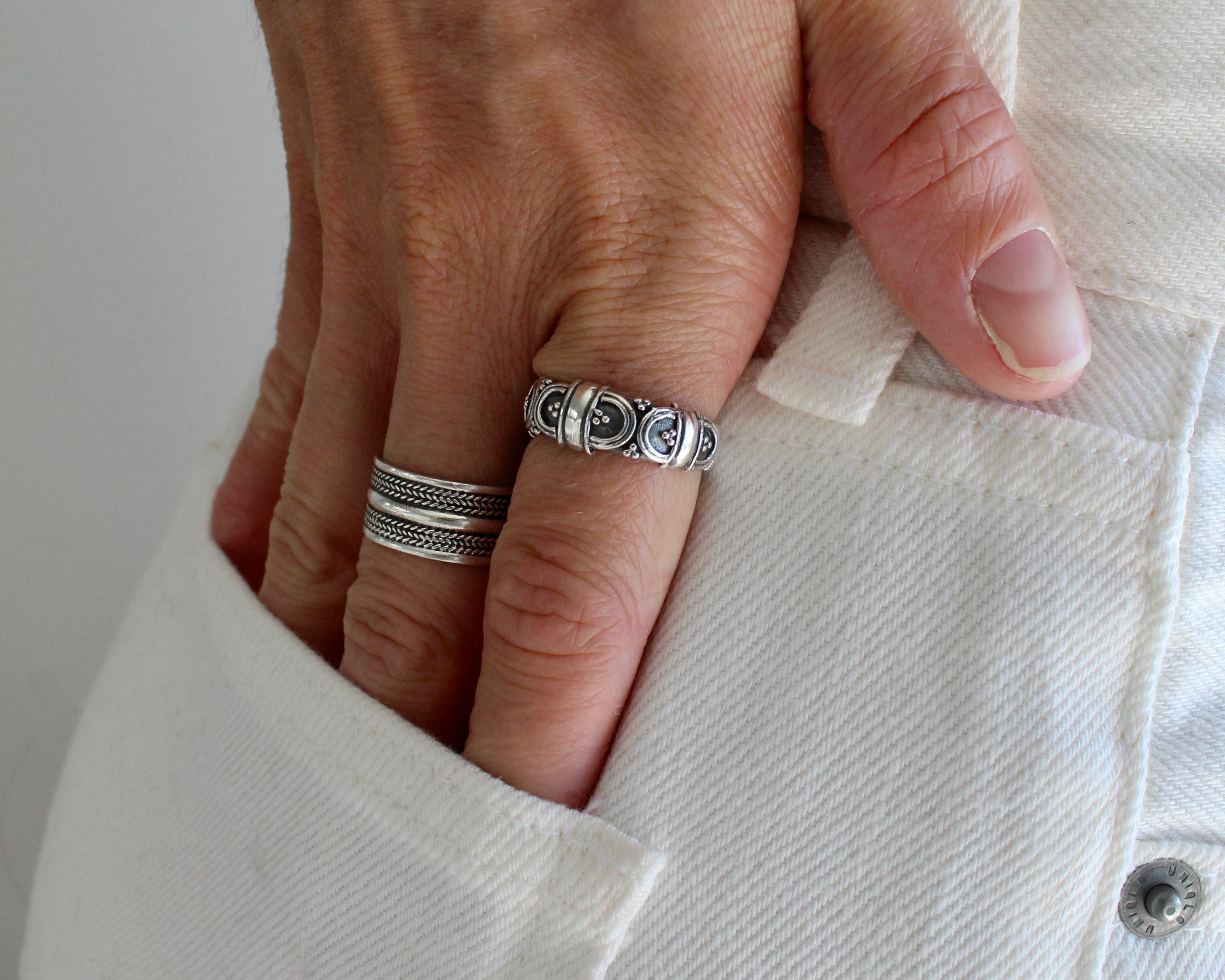 PRAYA, bague argent sterling.