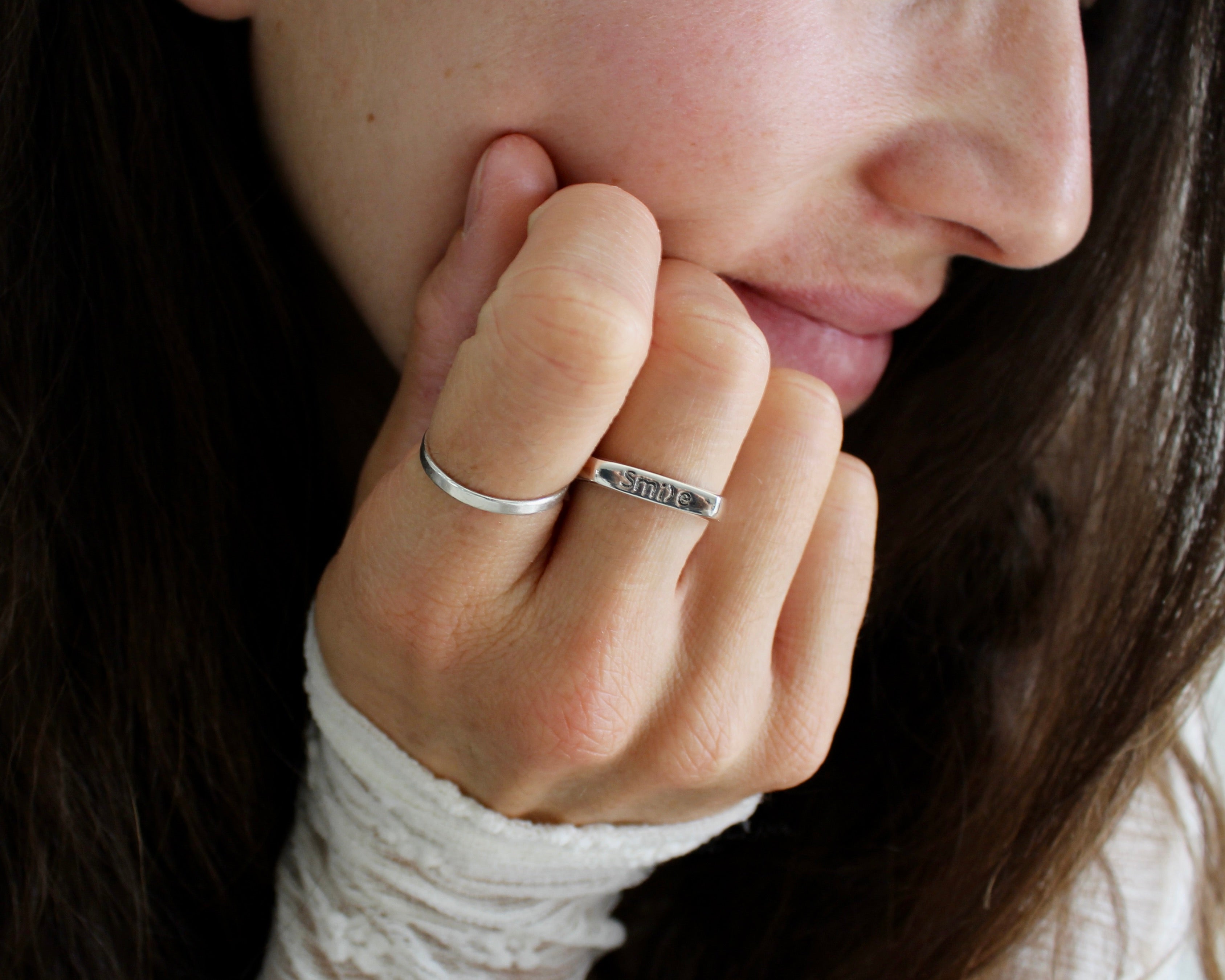 SMILE, bague argent sterling.
