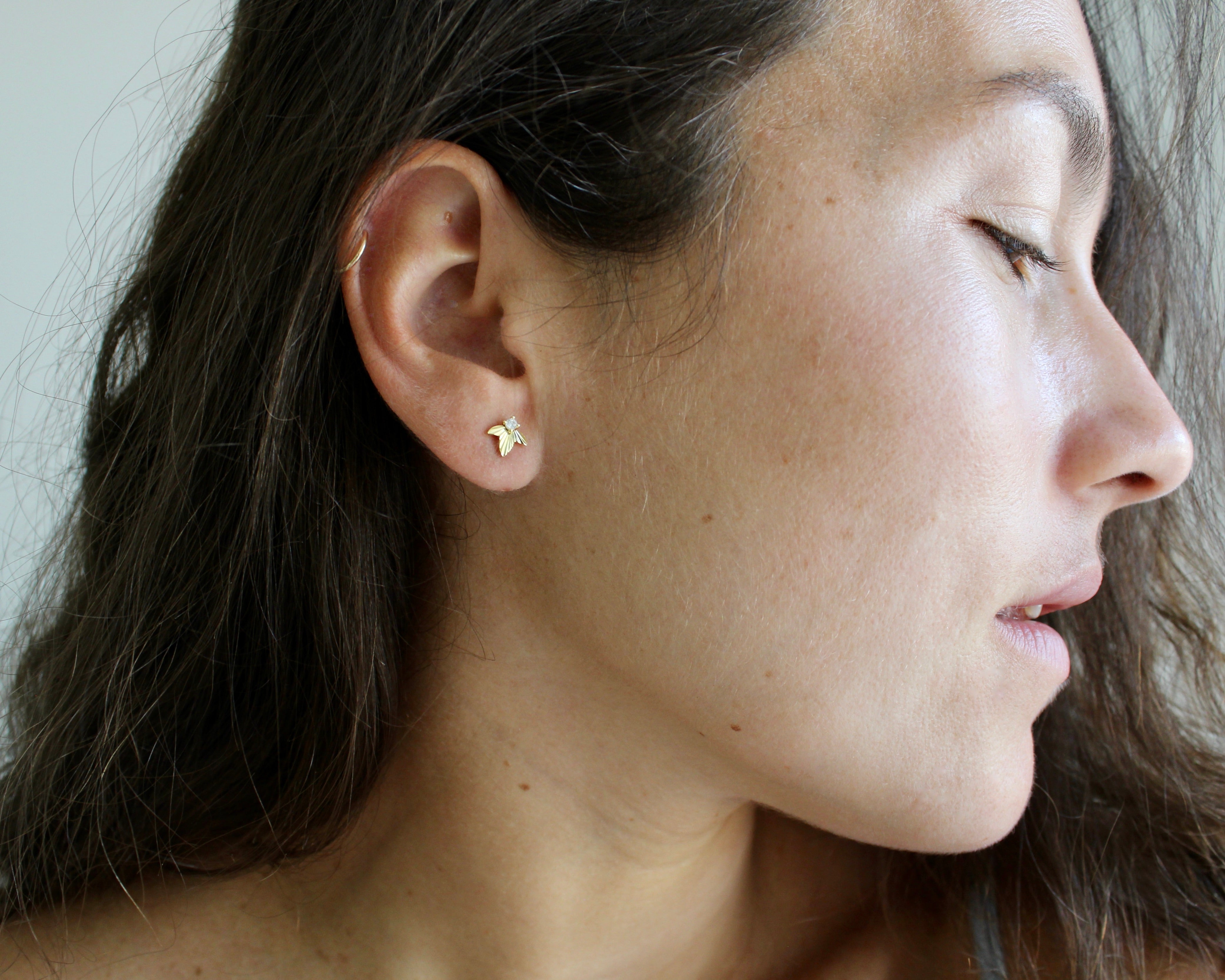 KHAM, boucles d'oreilles or vermeil. Argent sterling plaqué or.