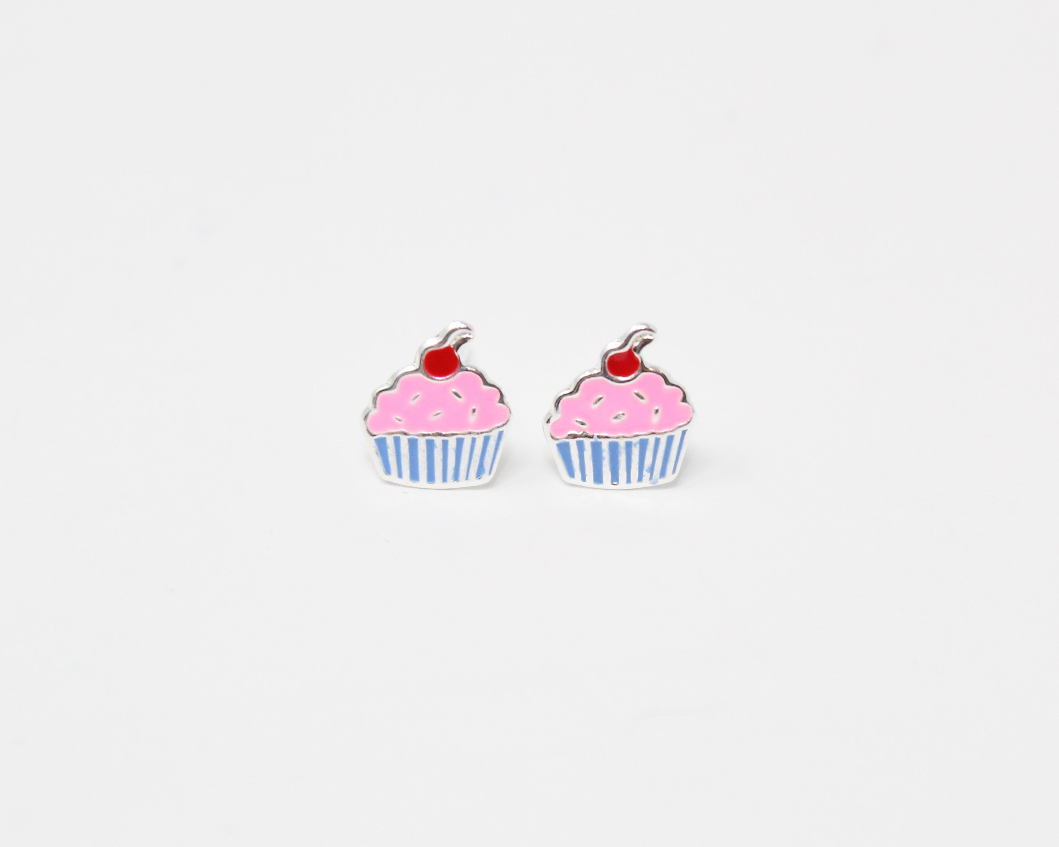 CUPCAKE, boucle d'oreille argent sterling, émail.