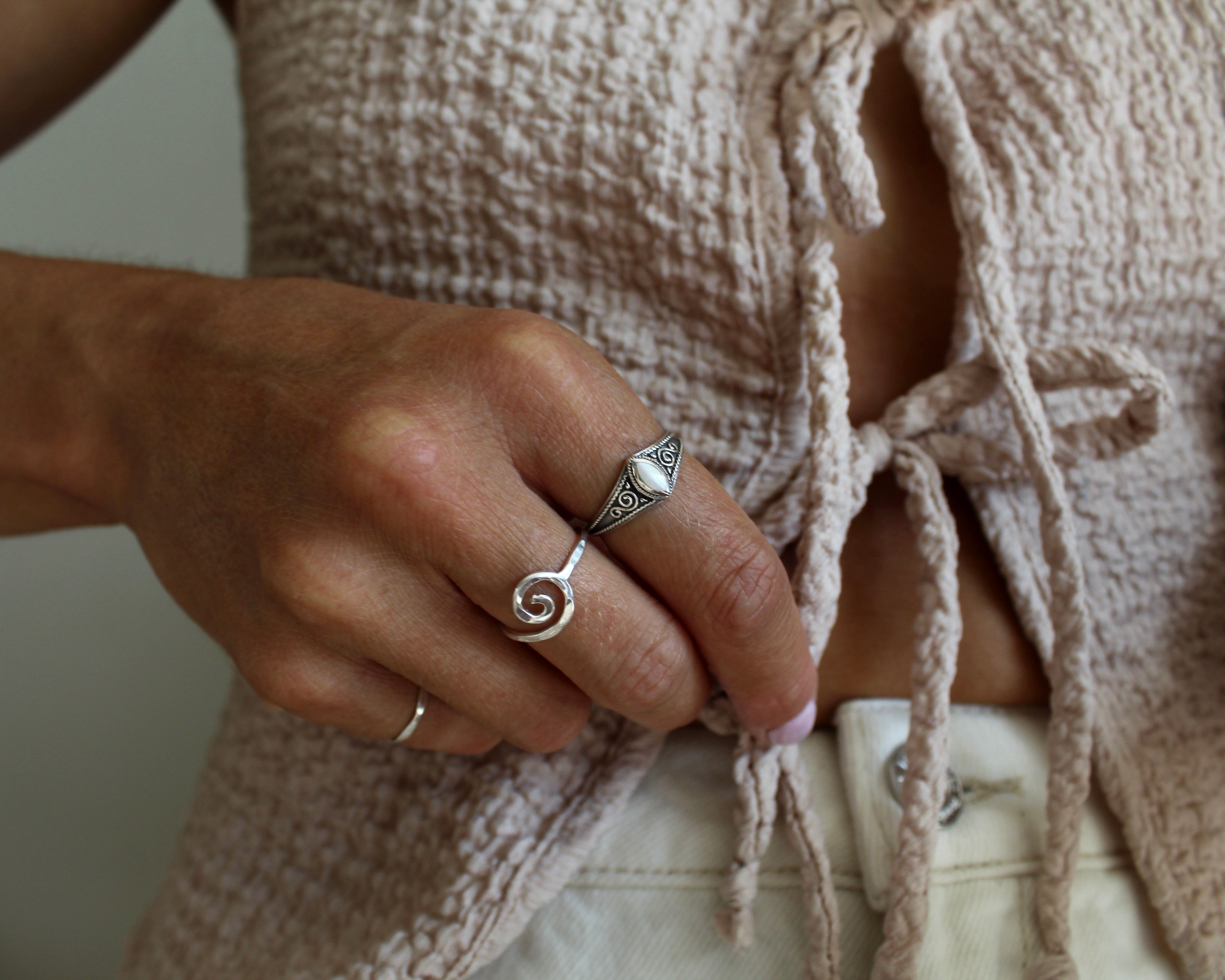 CYCLONE, bague argent sterling.