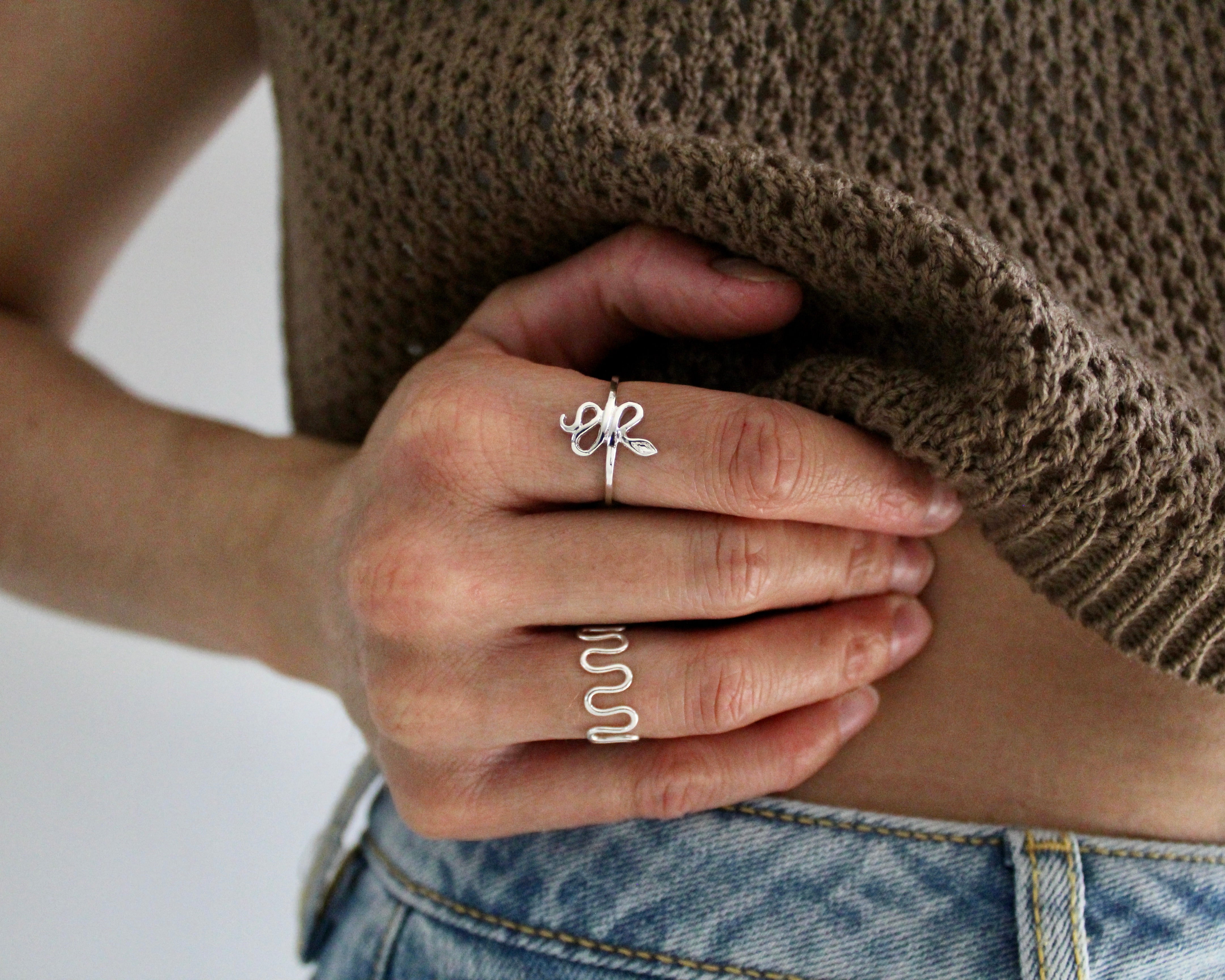 SERPENT, bague argent sterling.