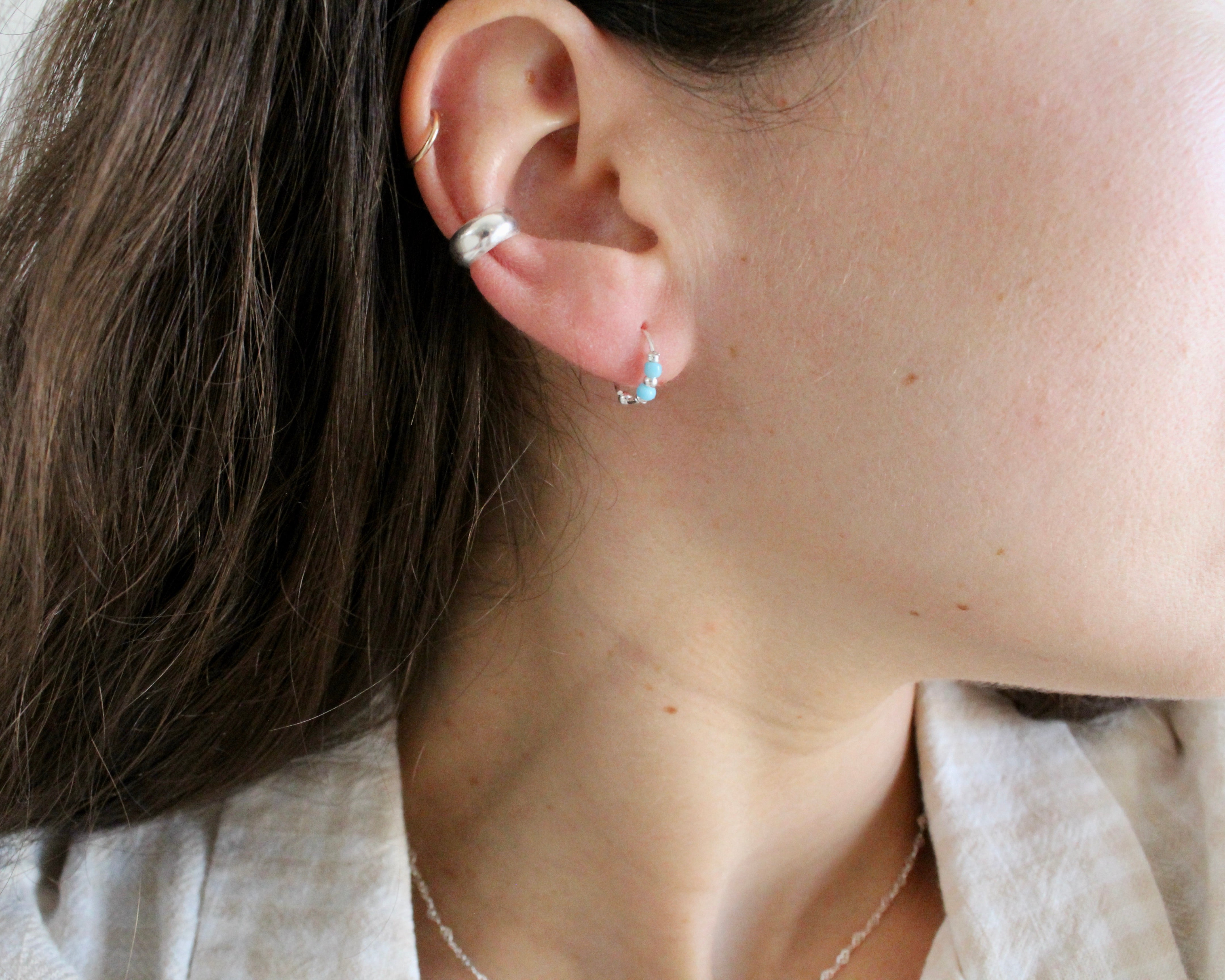 MARRA., anneaux argent sterling et billes.