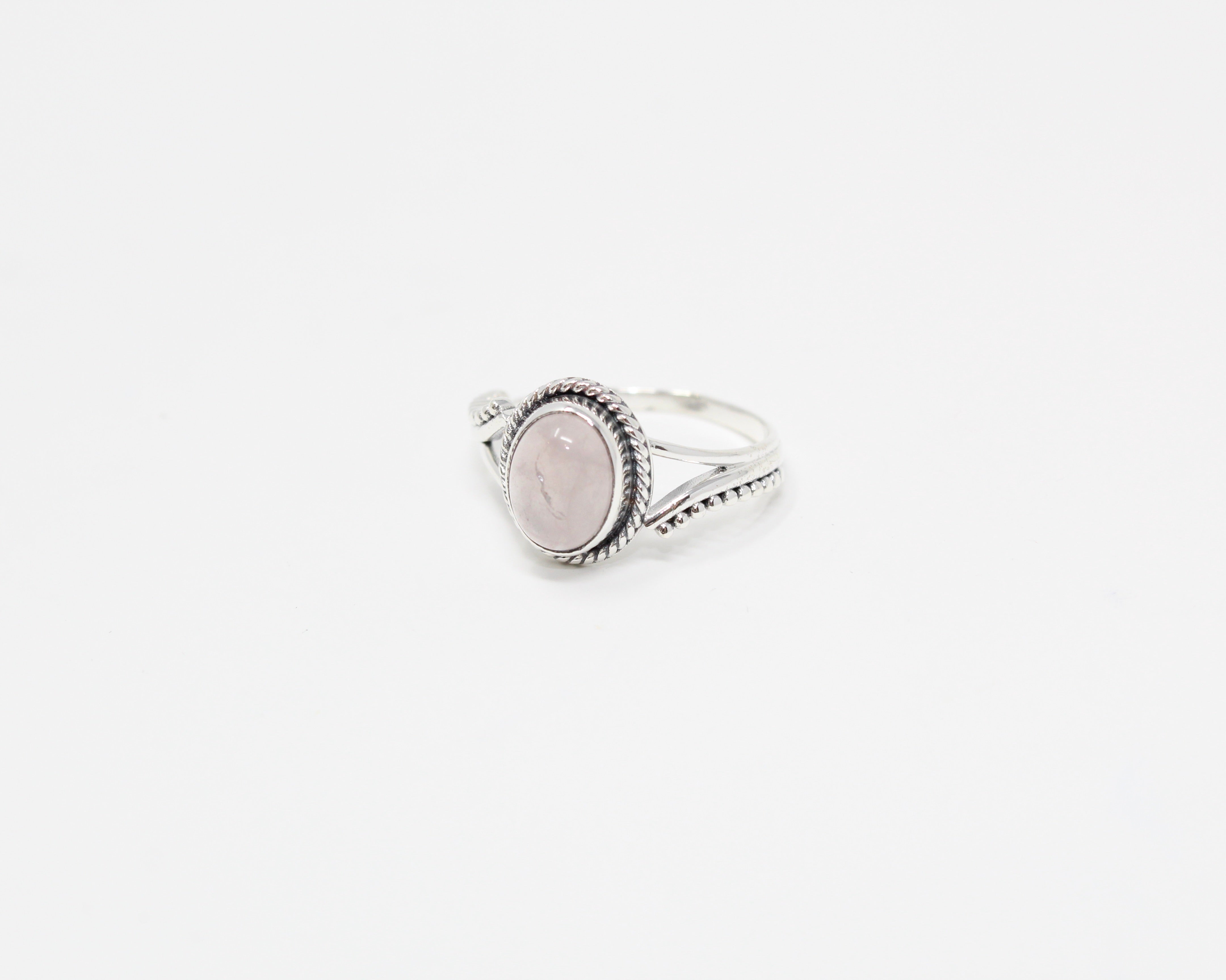 BONHEUR, bague argent sterling, quartz rose.