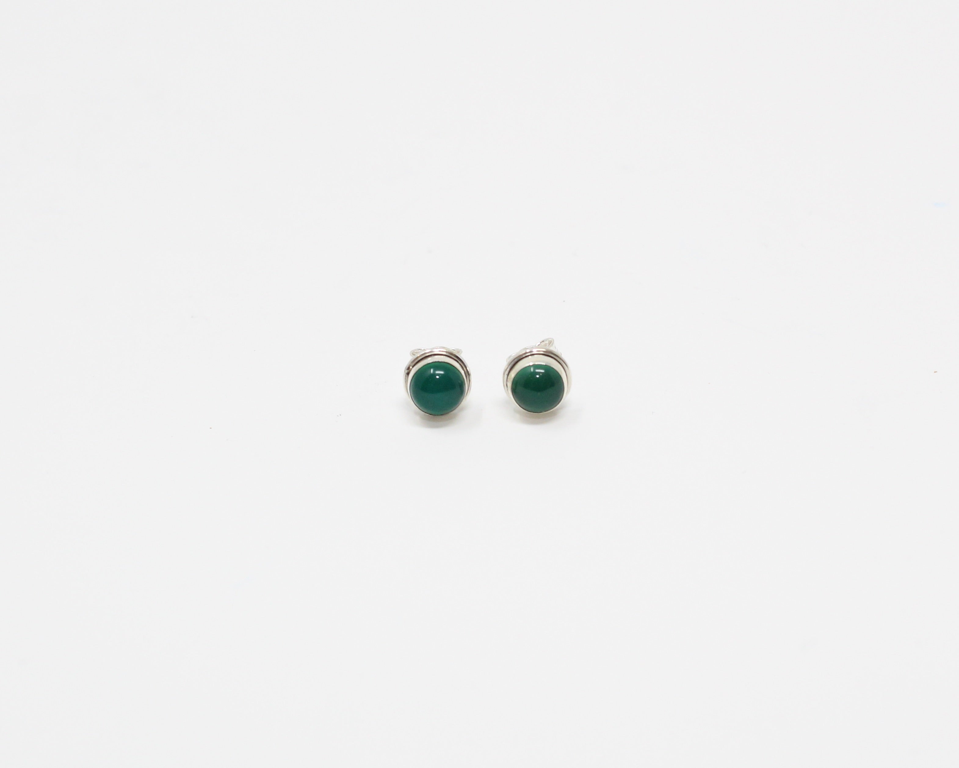 CHARME, boucle d'oreille, argent sterling et pierre semi-précieuse, onyx vert.