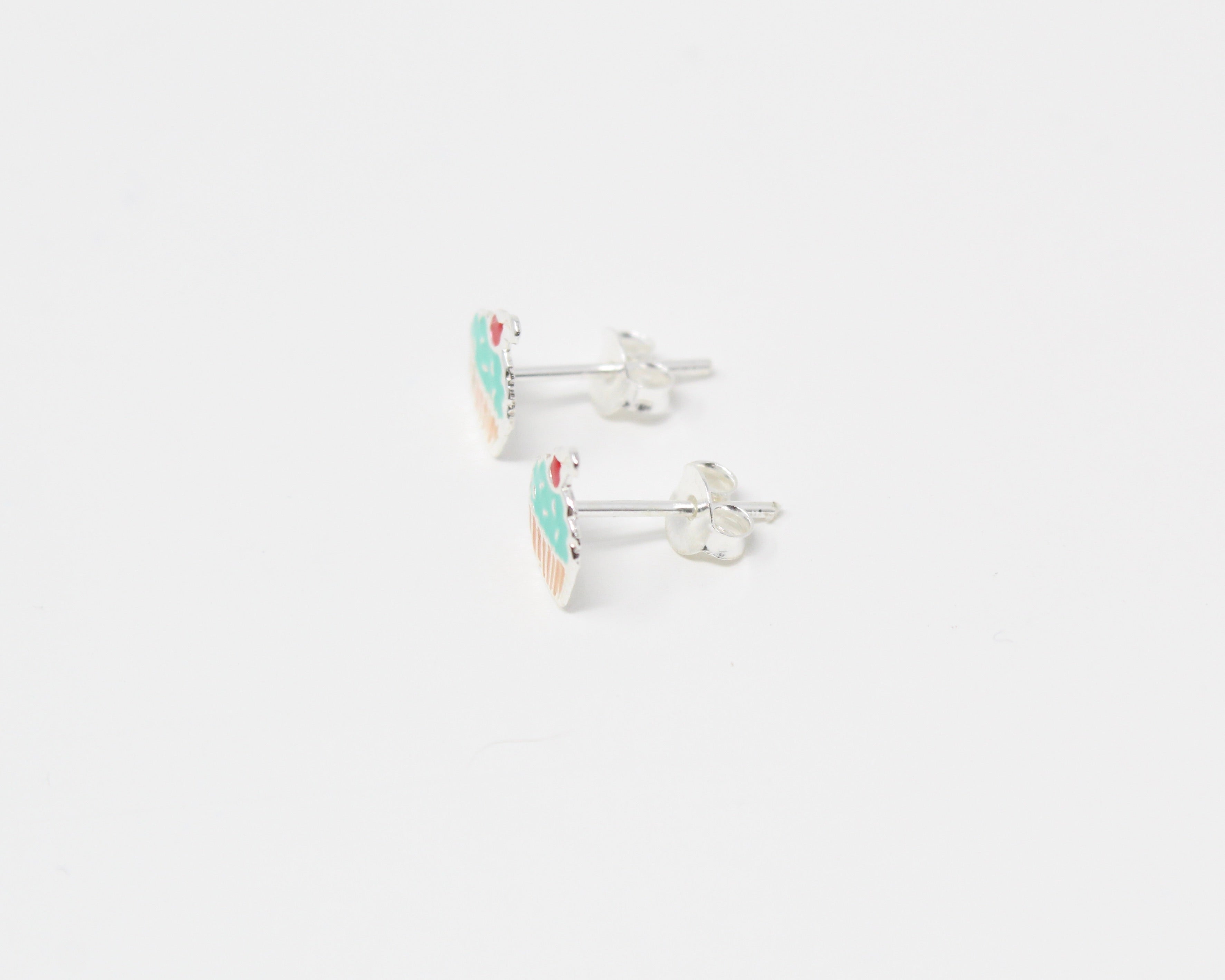 CUPCAKE, boucle d'oreille argent sterling, émail.