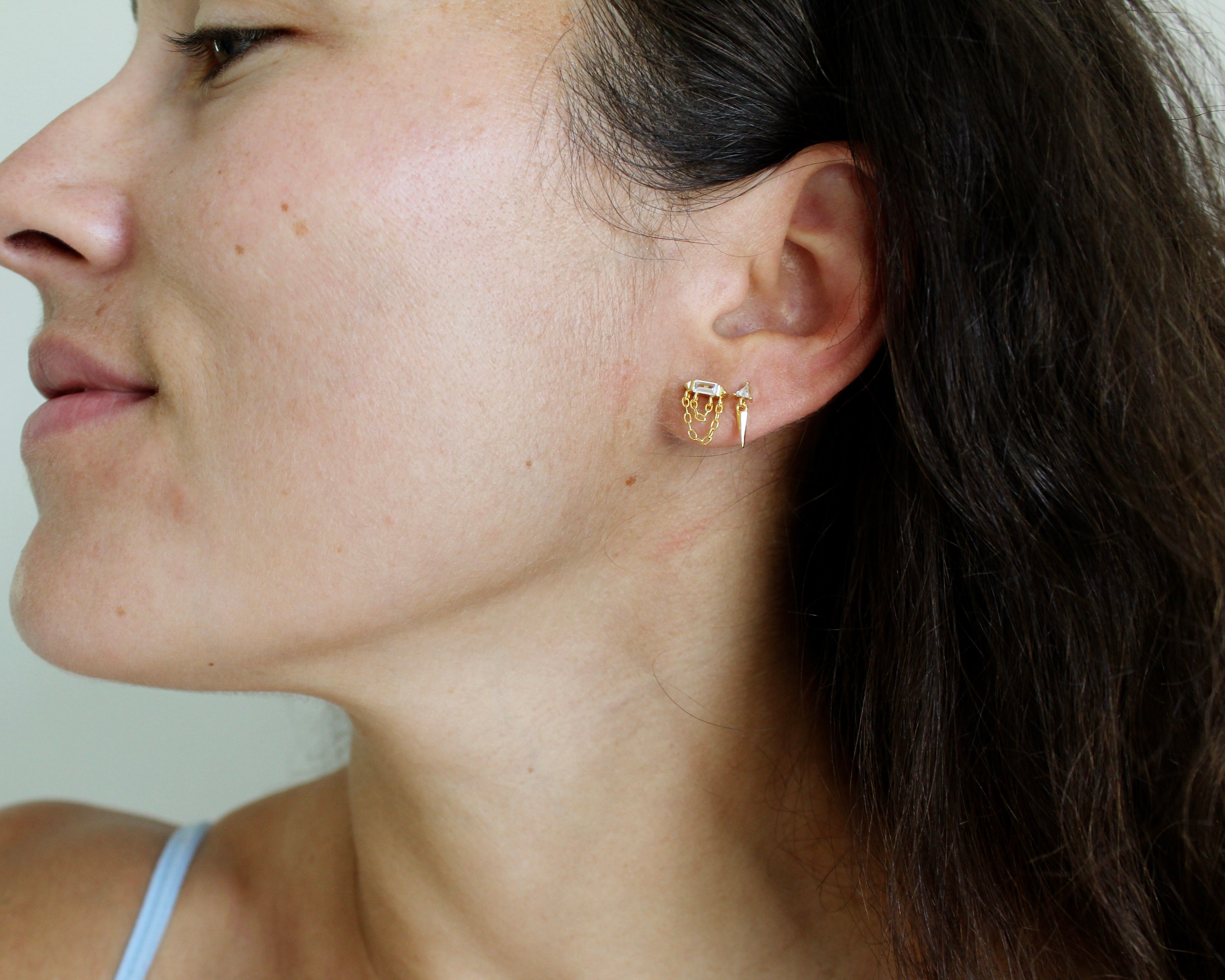 AZ, boucles d'oreilles  or vermeil. Argent sterling plaqué or.