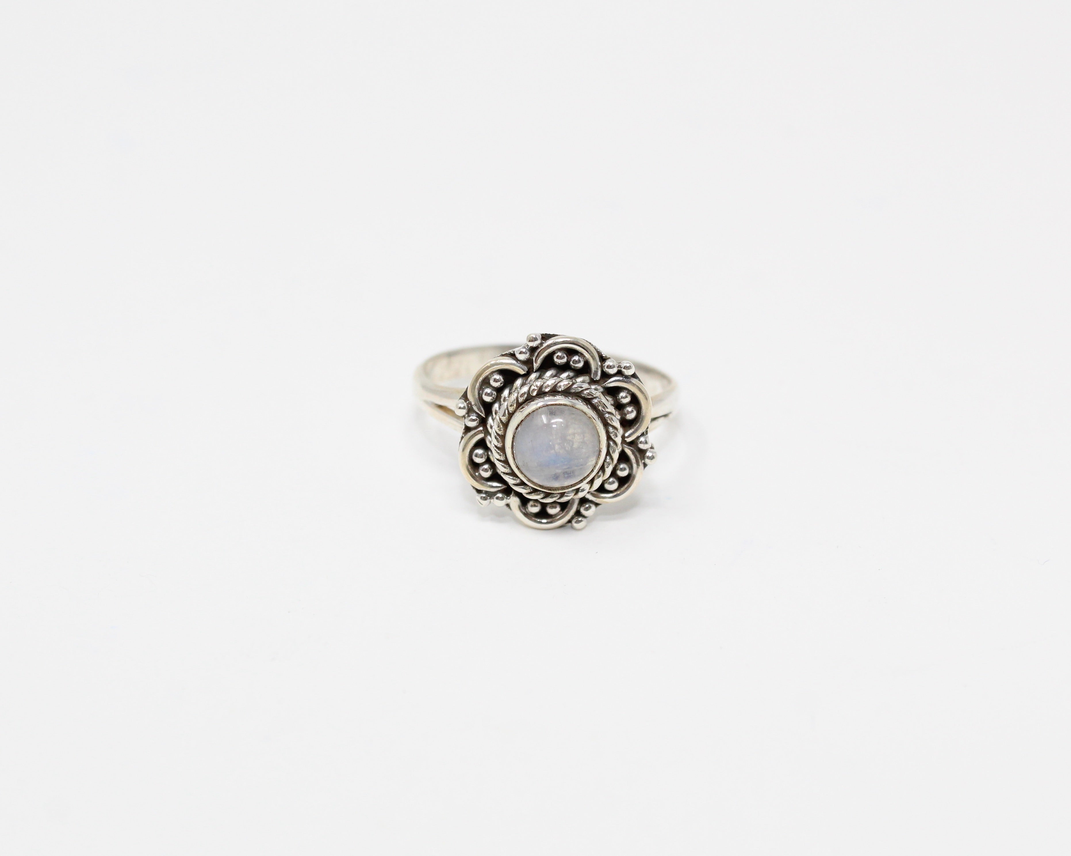 AUTHENTICITÉ, bague argent sterling, pierre semi-précieuse, pierre de lune.