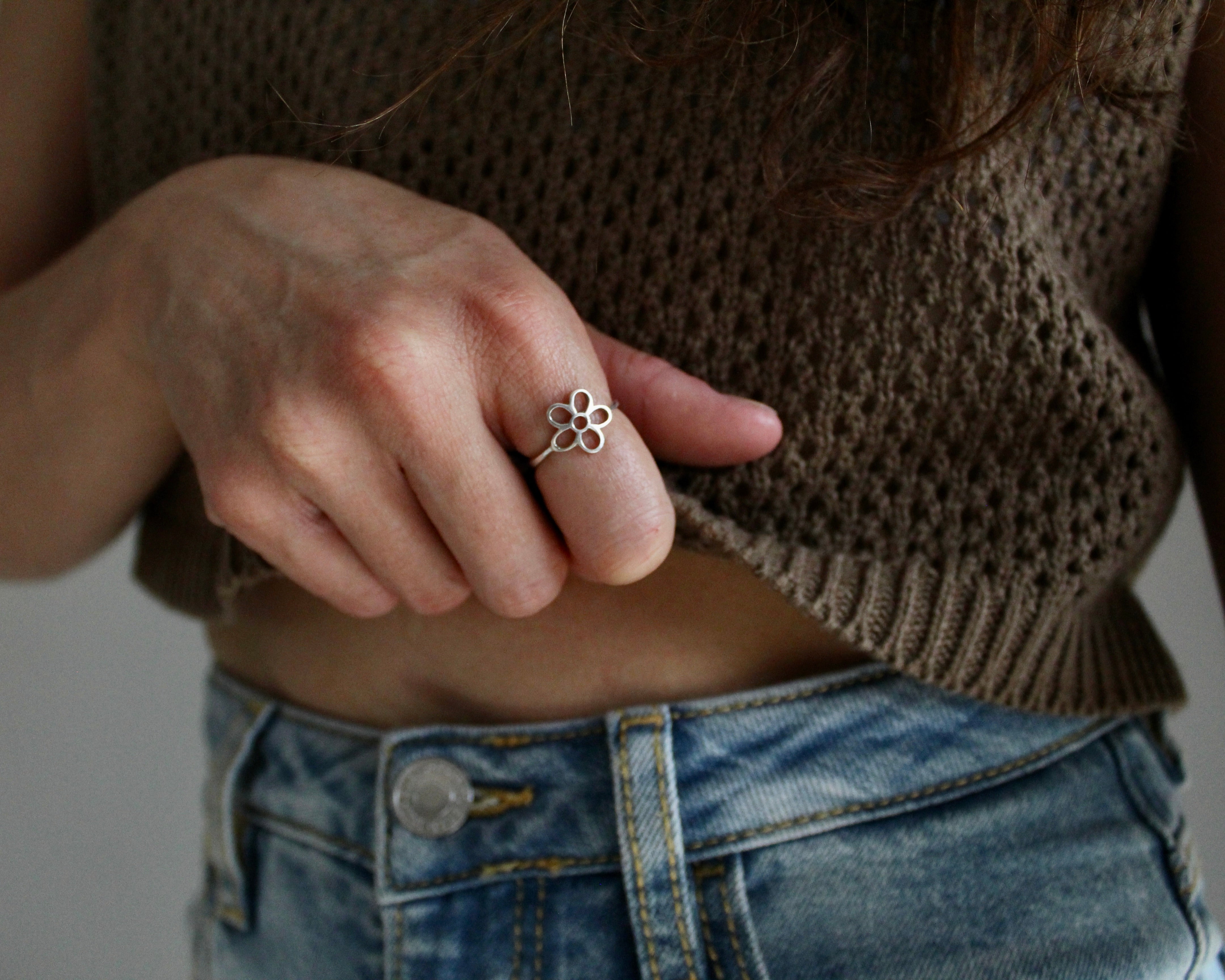 FLEURI, bague argent sterling.