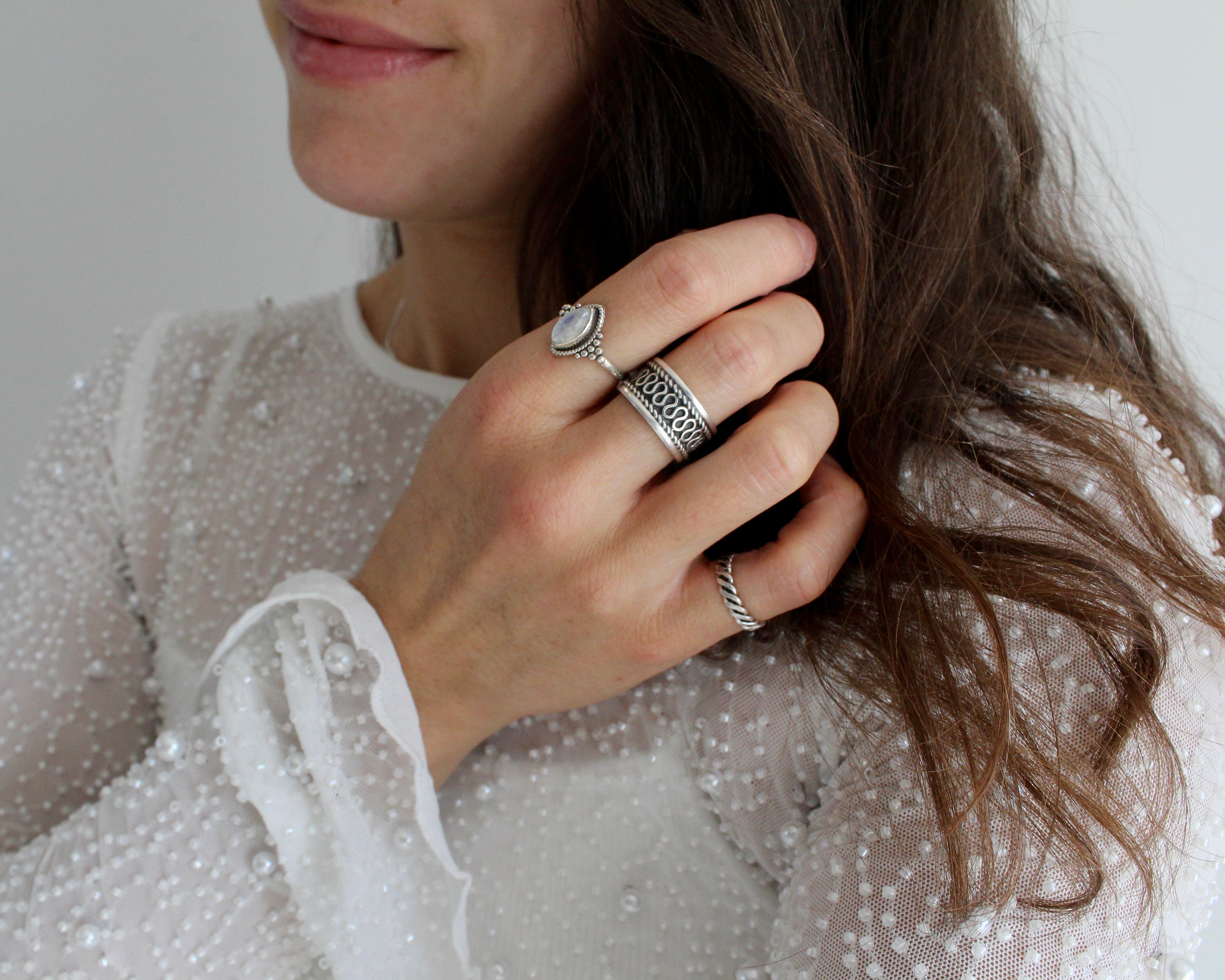 ELIOT, bague unisexe en argent sterling.