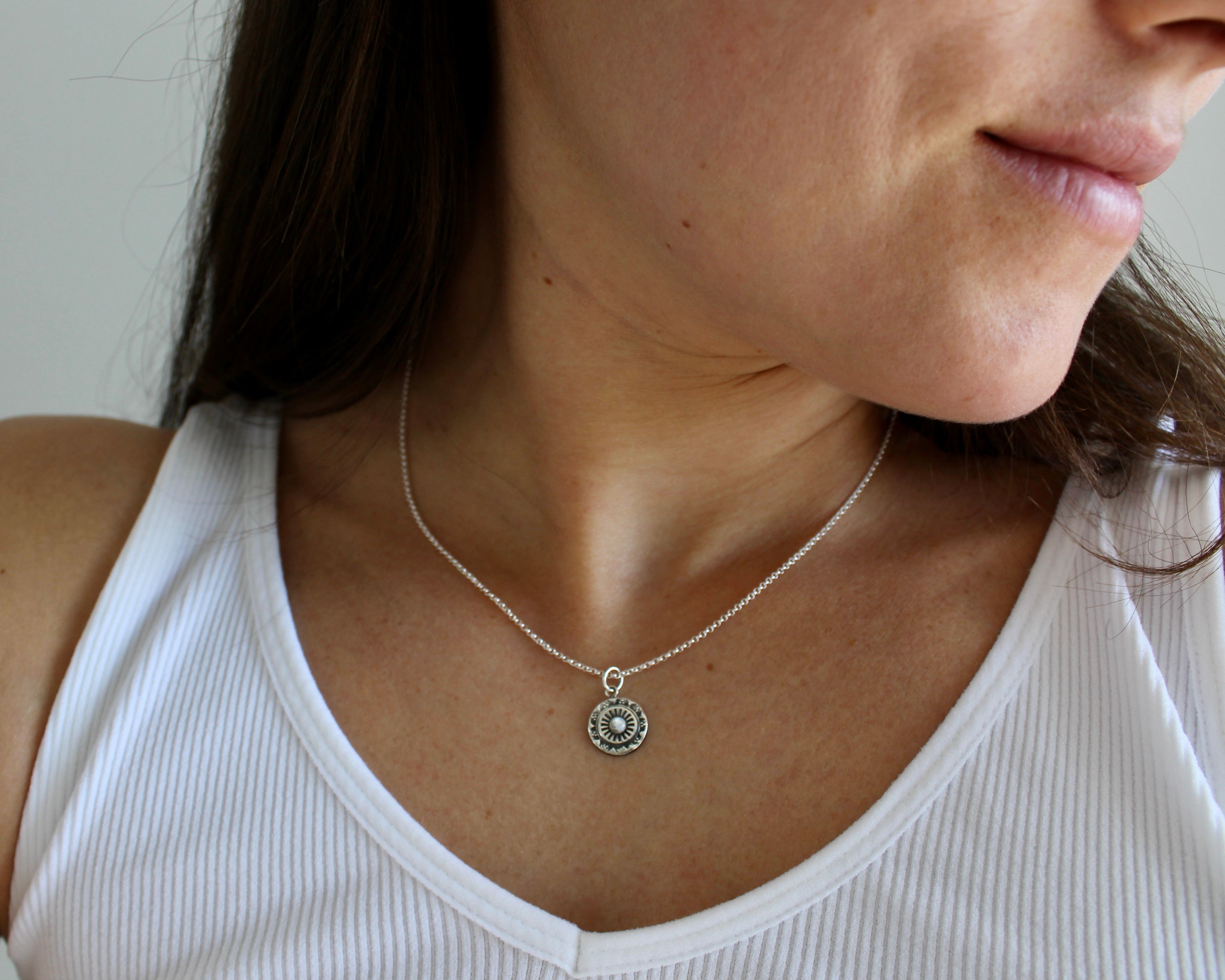 FLORAL, collier argent sterling.