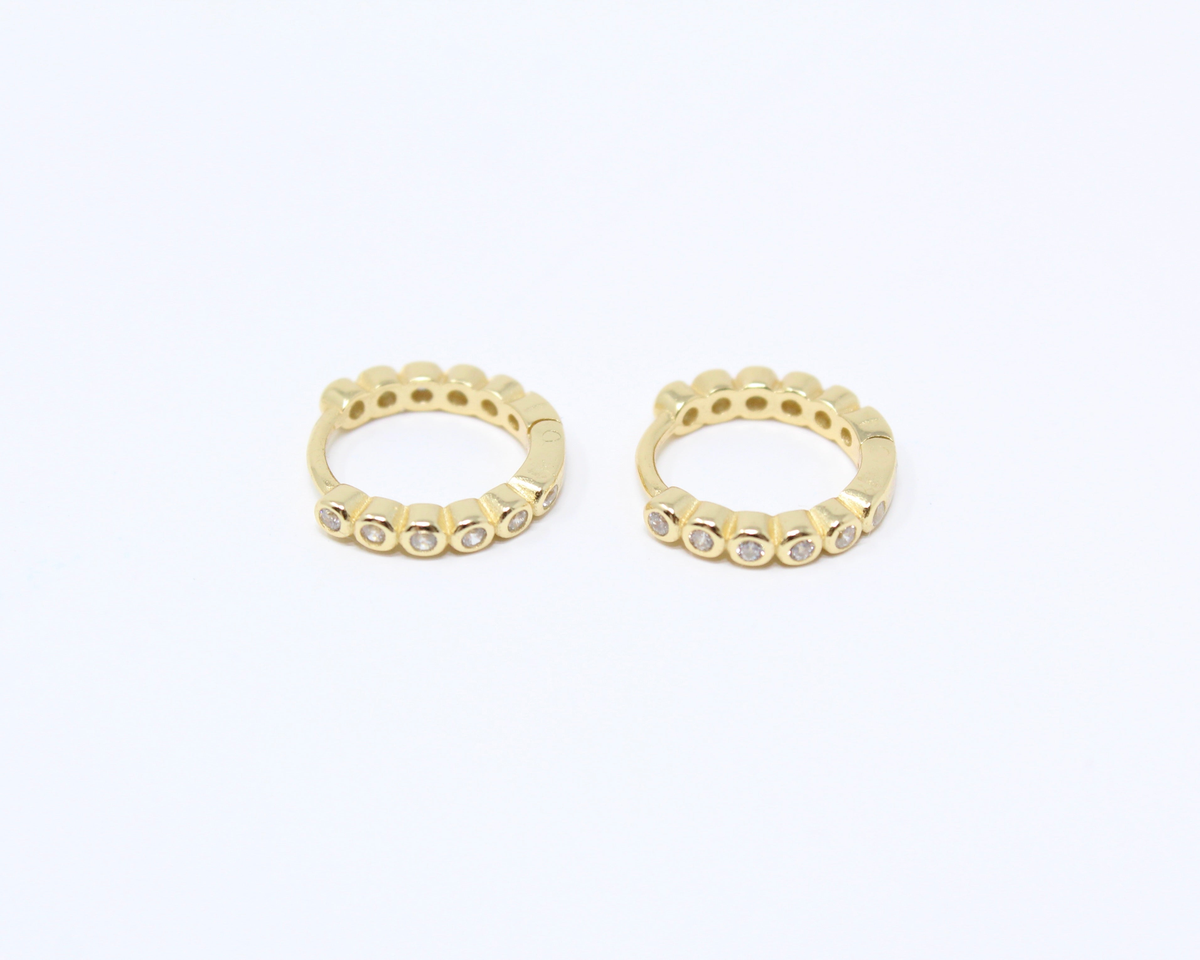 BRONZ, boucles d'oreilles, or vermeil.