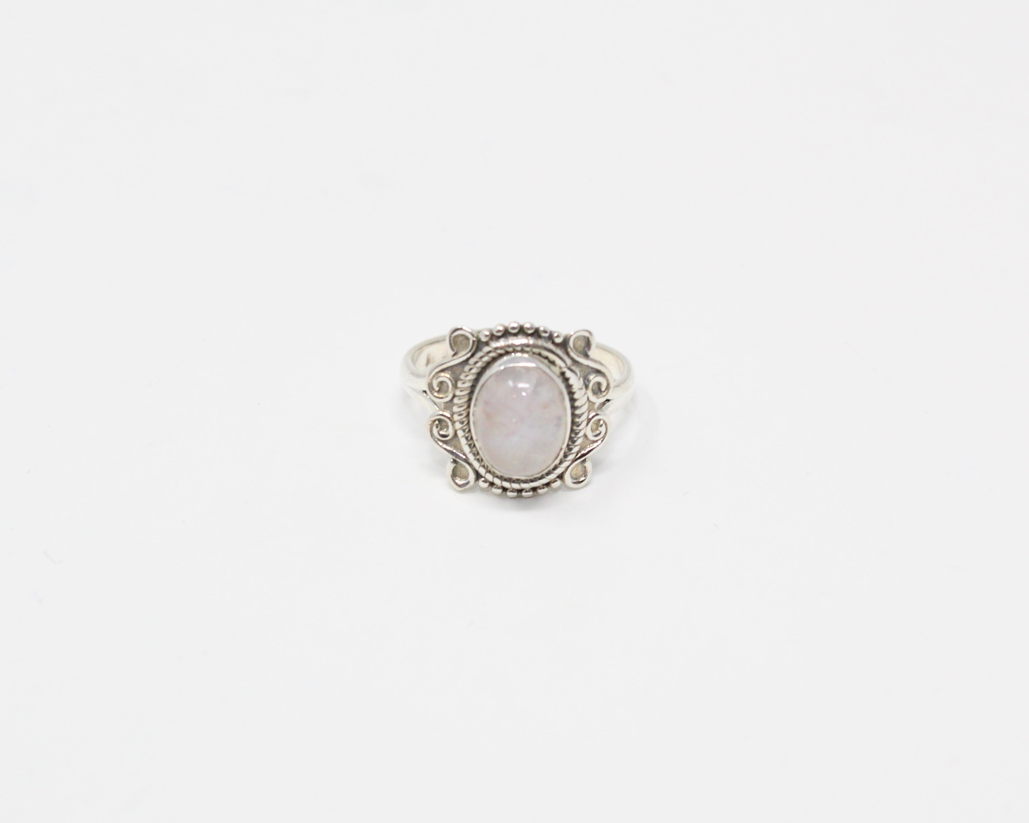 PATIENCE, bague argent sterling et pierre semi-précieuse, pierre de lune.