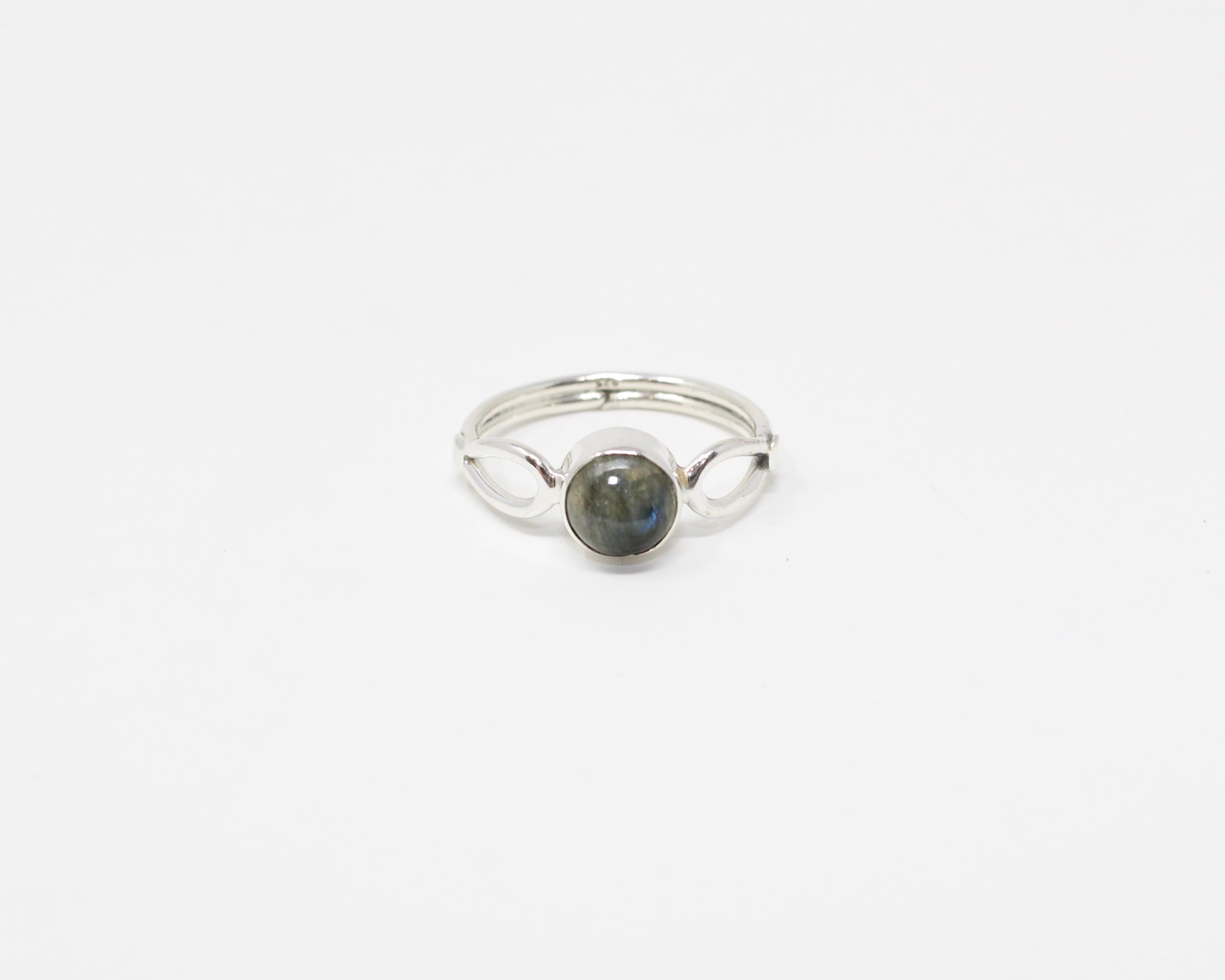 AMITIÉ, bague argent sterling et pierre semi-précieuse, labradorite.