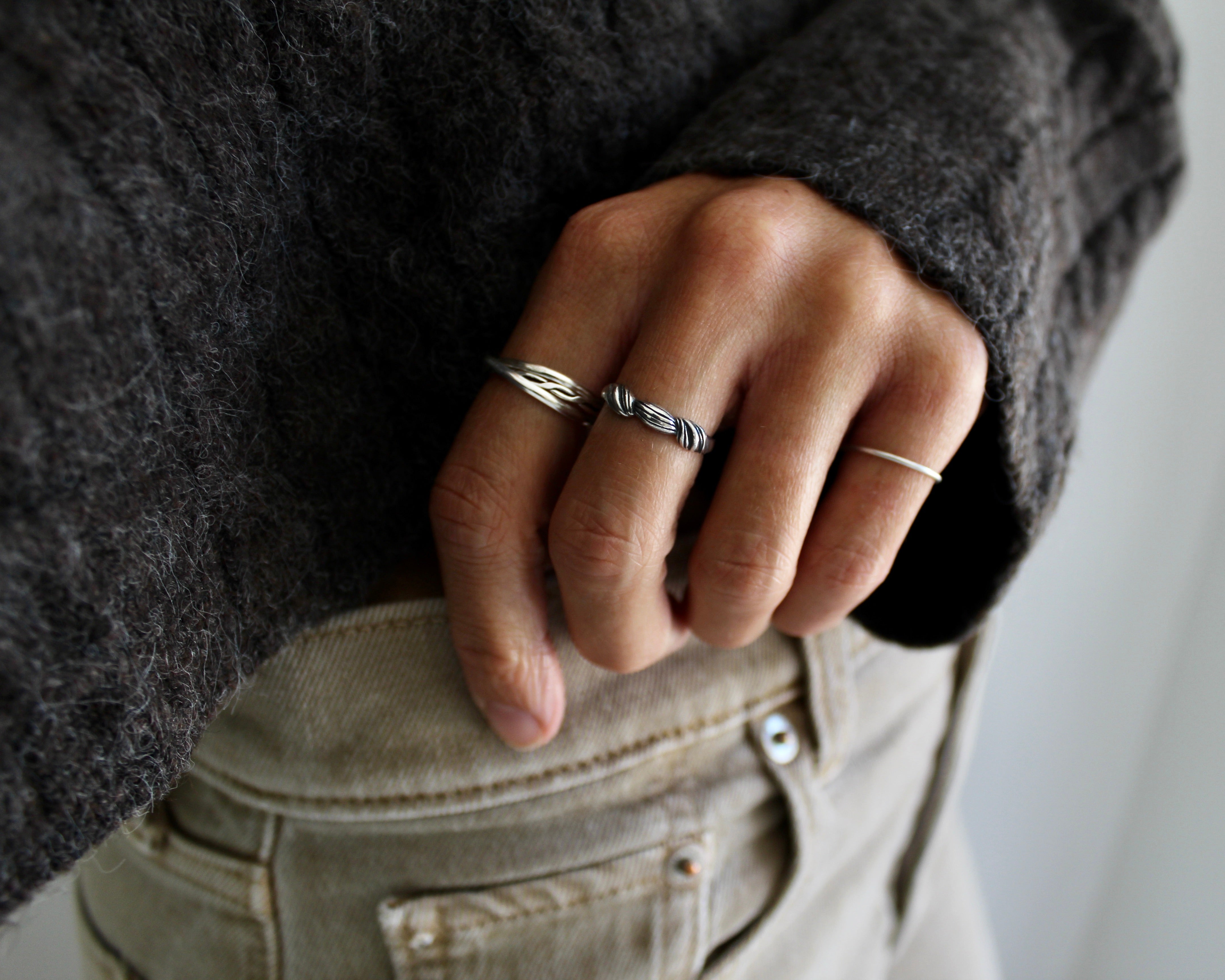 RACINE, bague argent sterling.