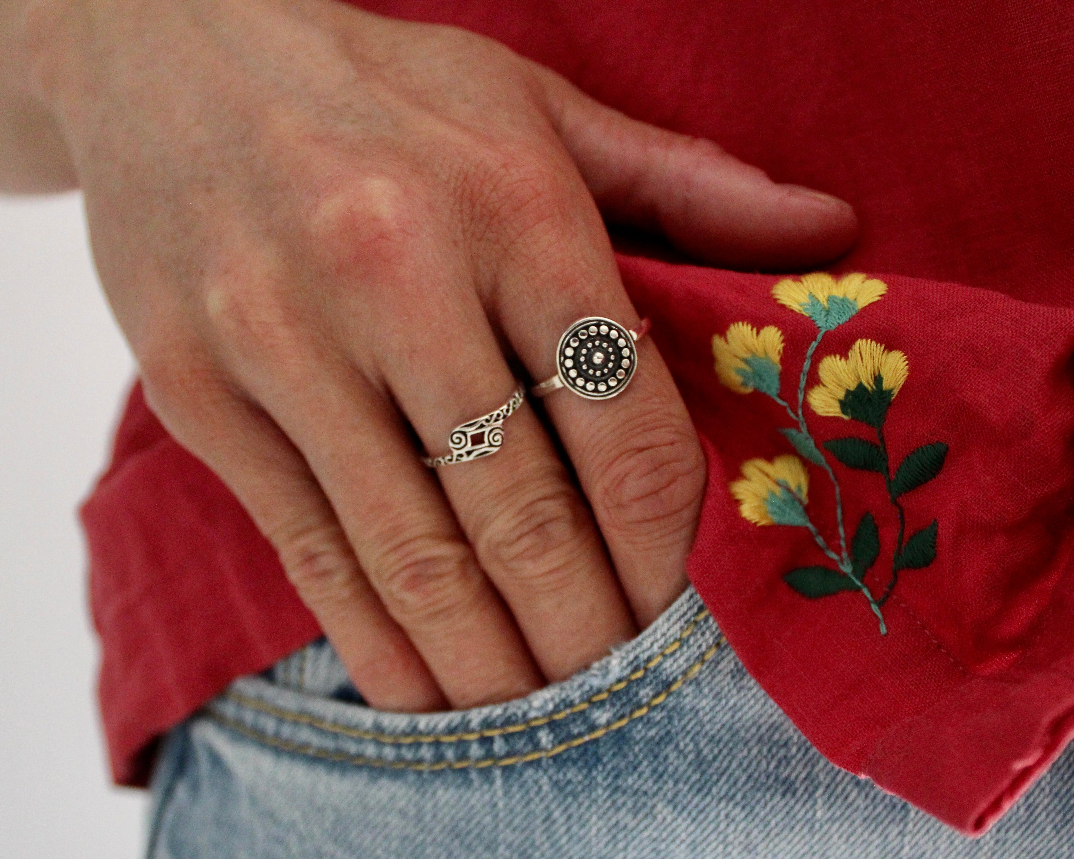 RAMA, bague argent sterling.