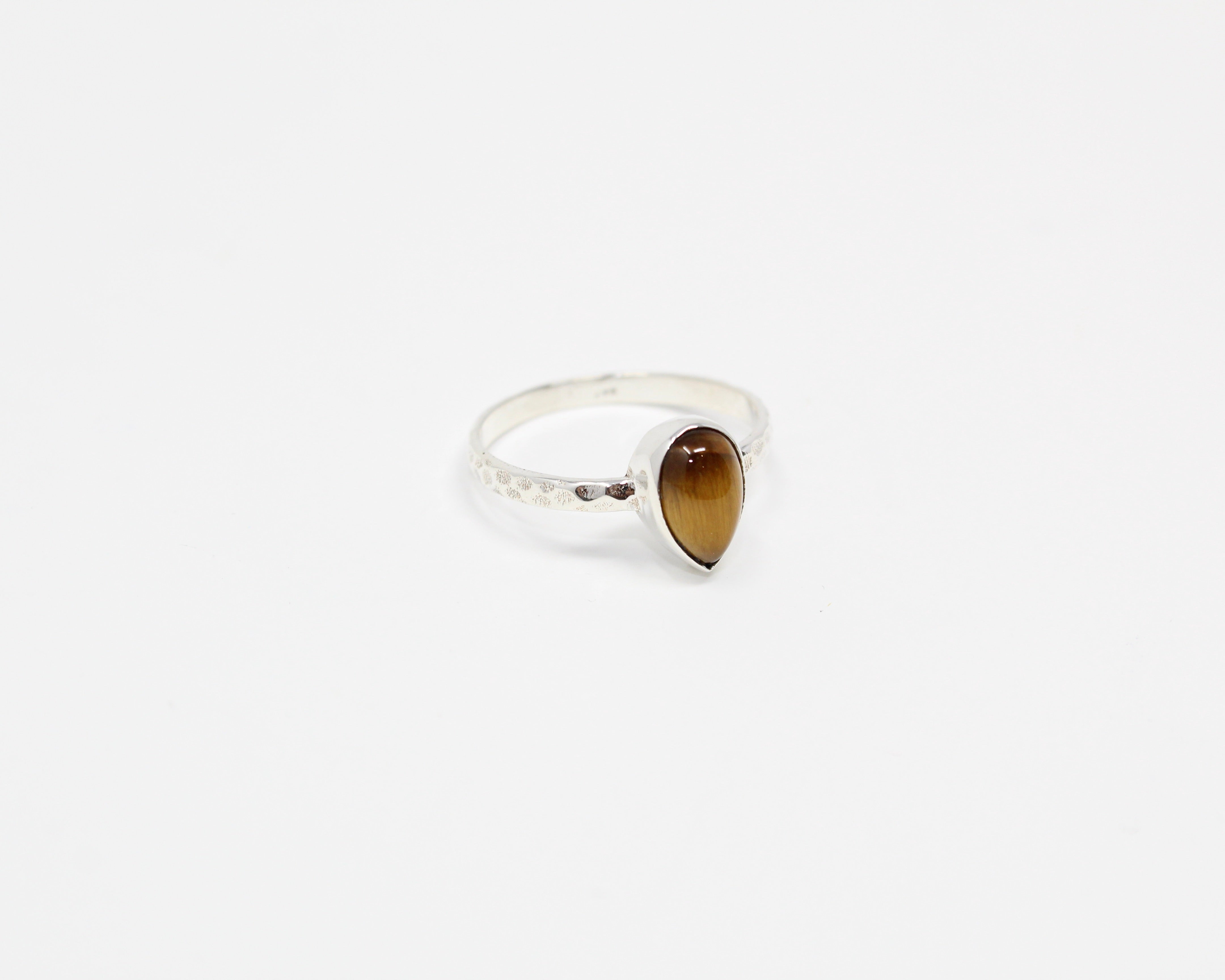 RADIEUSE, bague argent sterling, oeil-de-tigre.