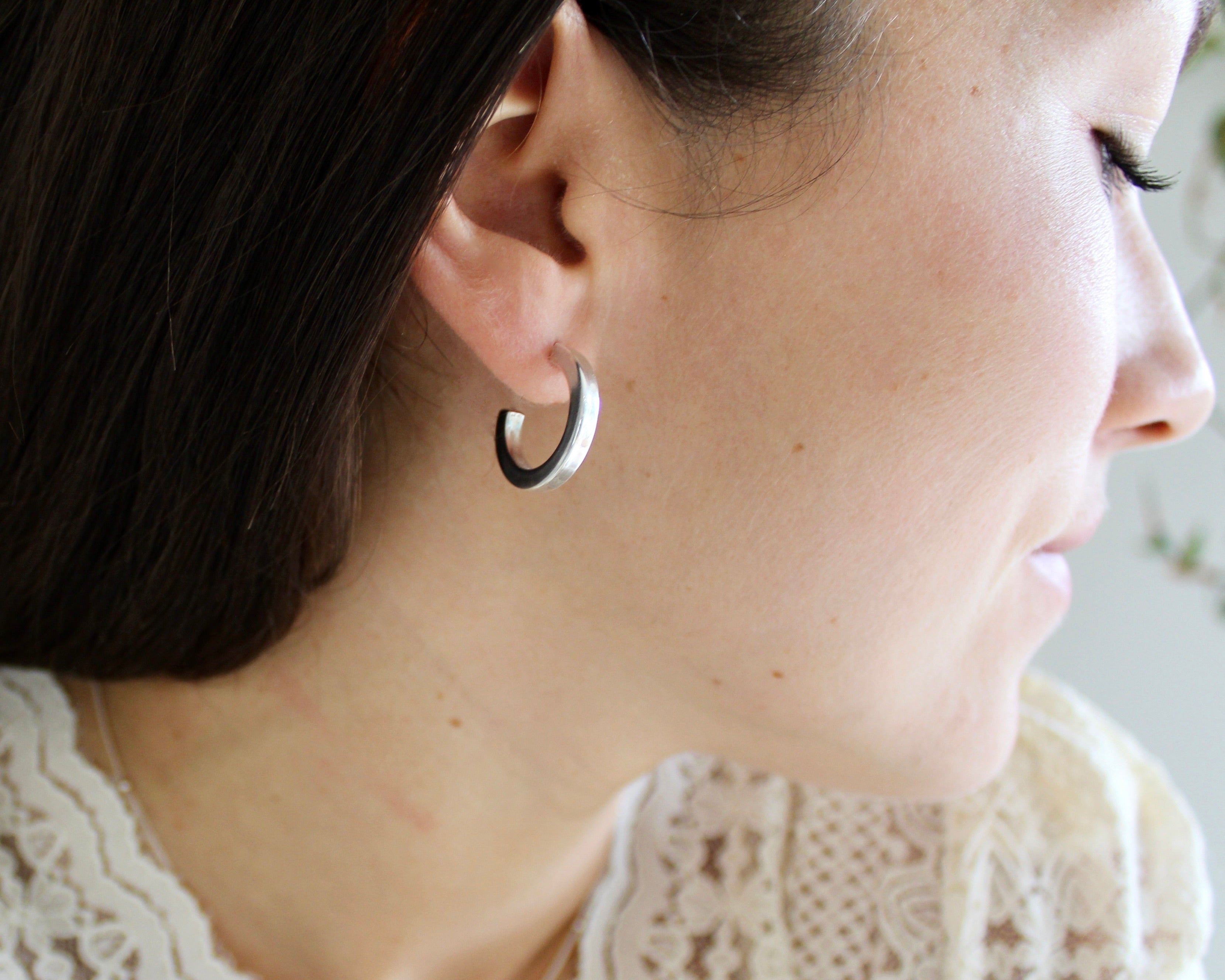 CHARLOTTE, boucles d'oreilles agent sterling.