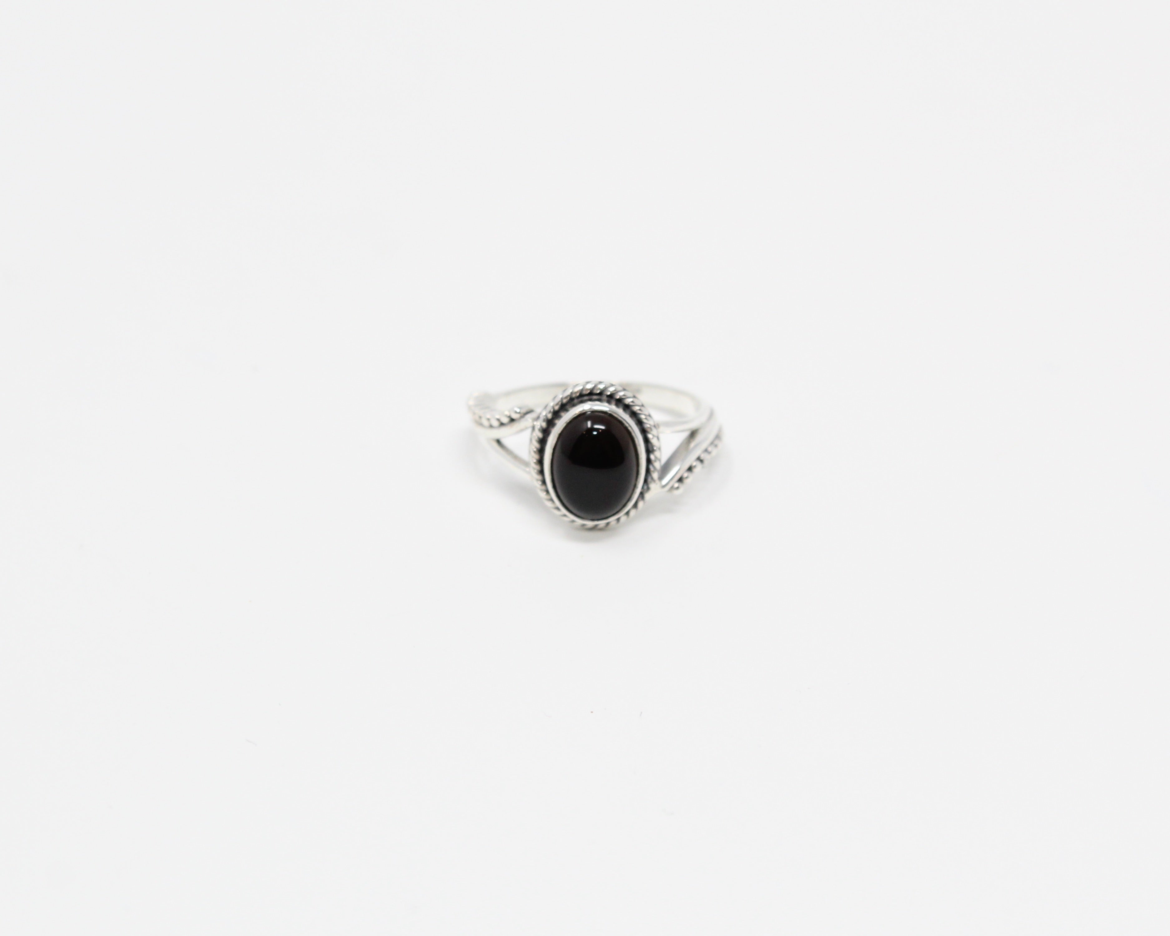 BONHEUR, bague argent sterling, onyx.