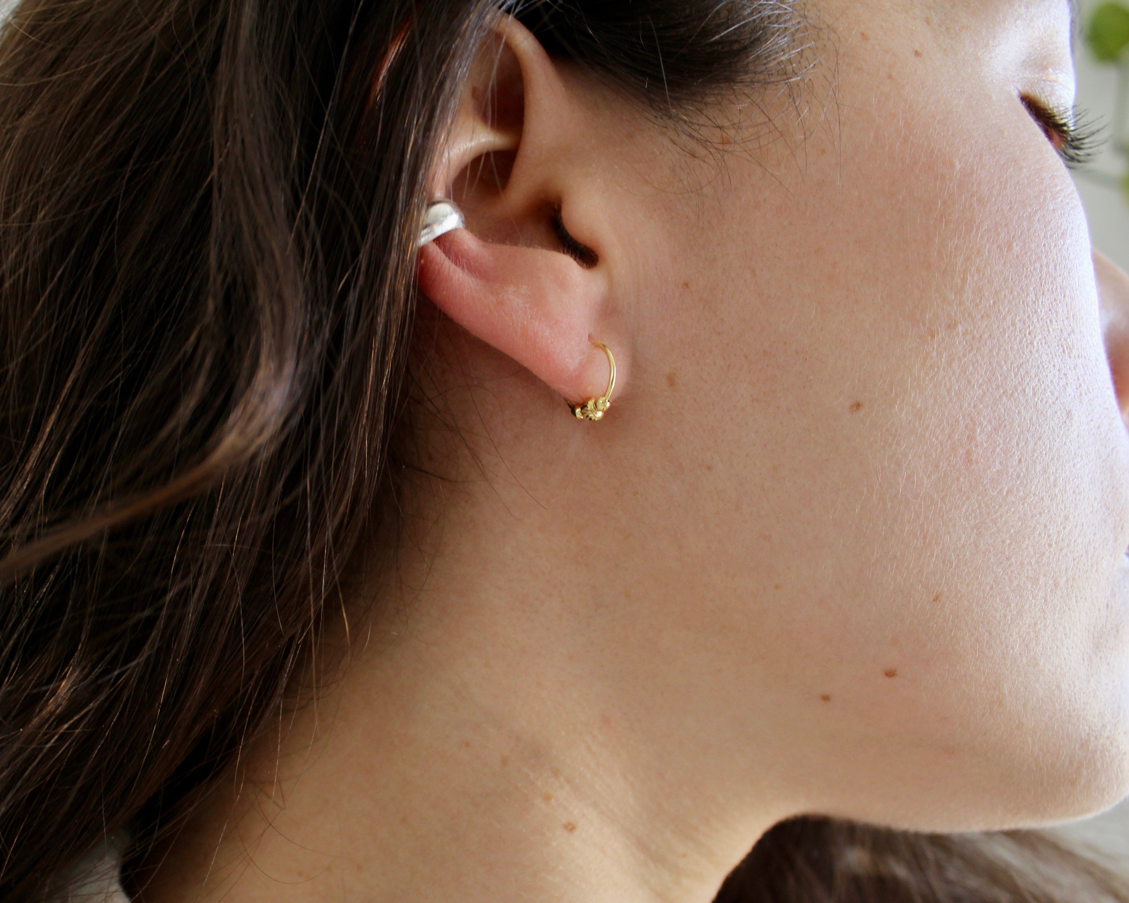 ORION, boucle d'oreille or vermeil, argent sterling plaqué or.