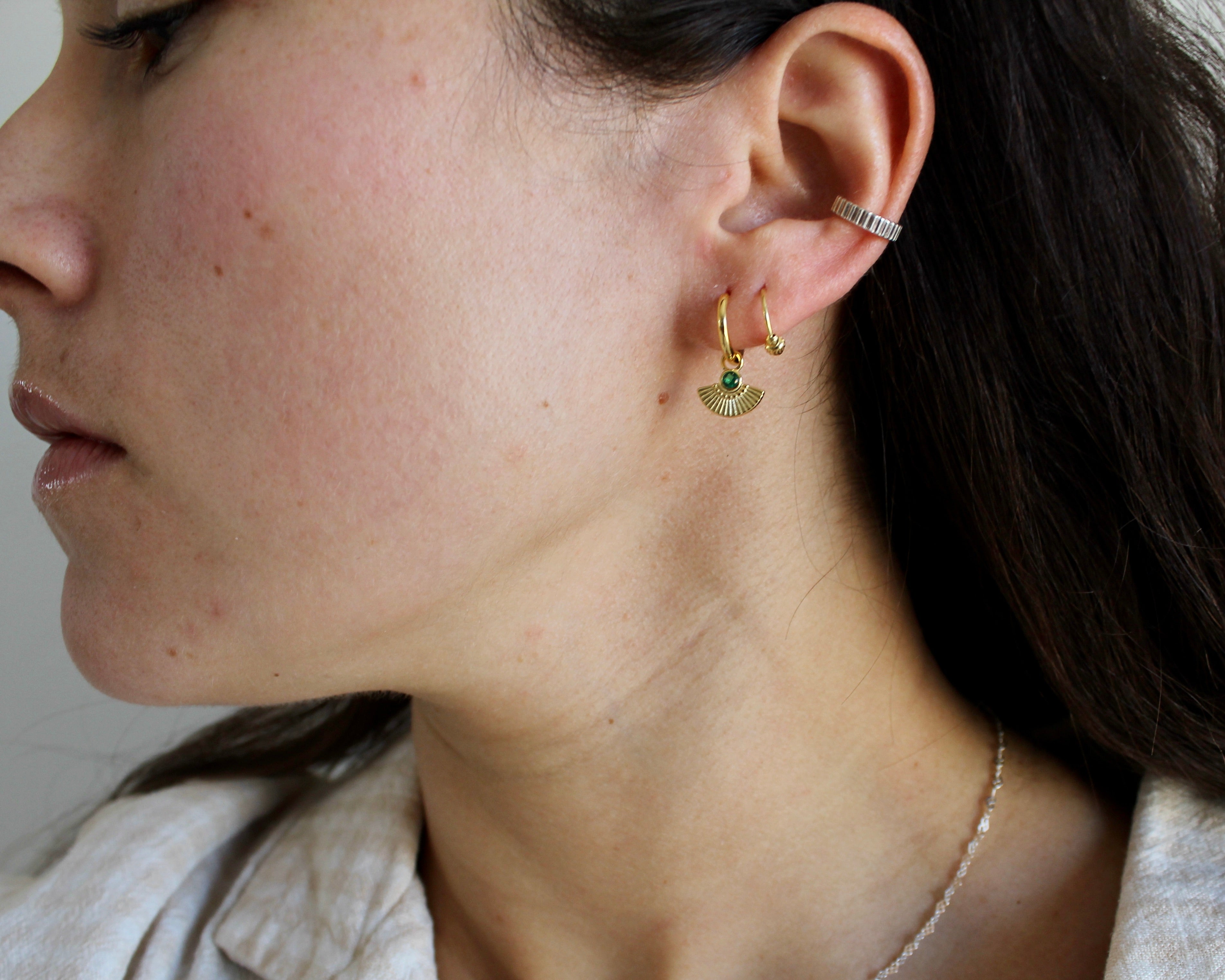 NIL, boucle d'oreille or vermeil, argent sterling plaqué or.