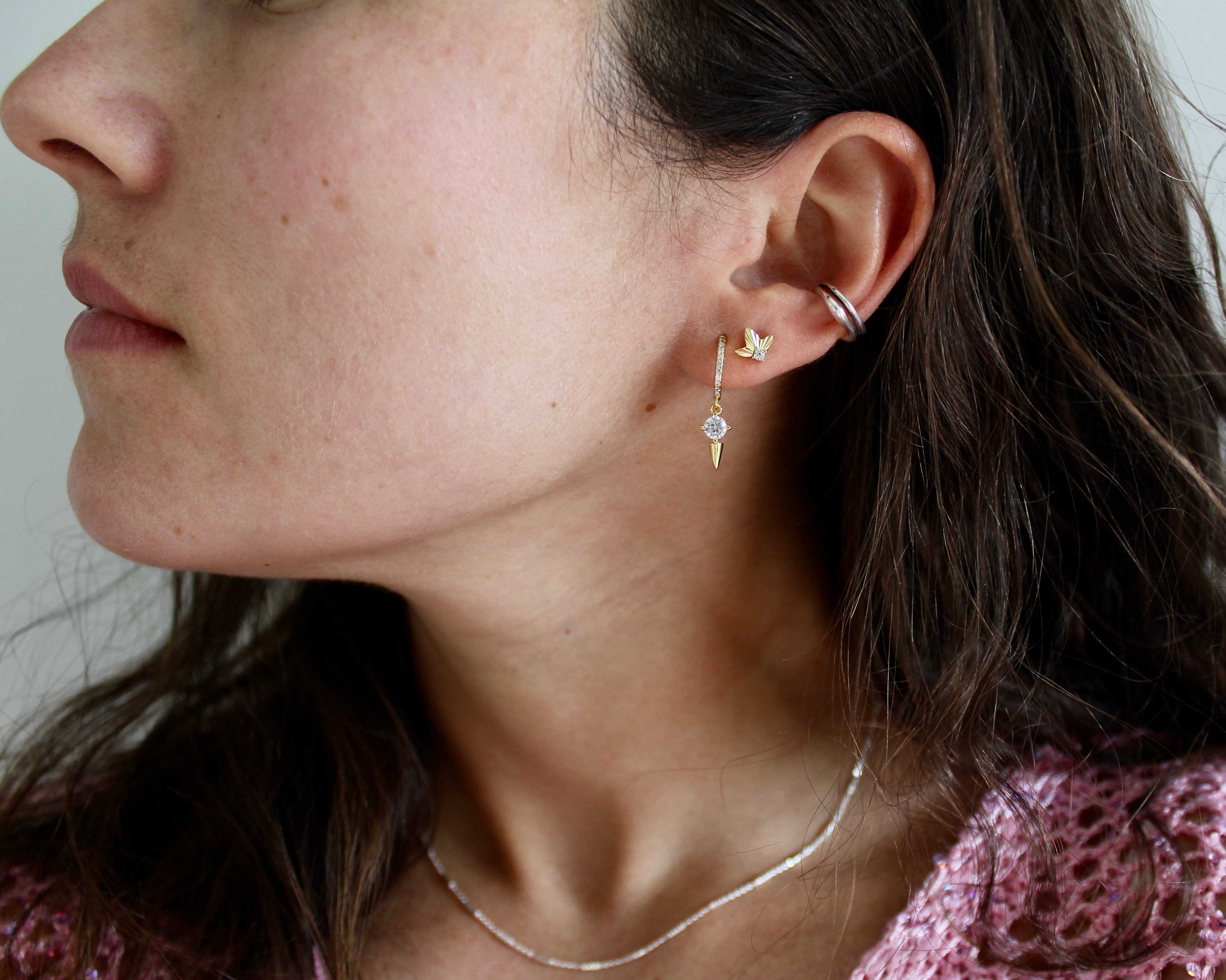 SOFIA, manchette d'oreille en argent sterling.